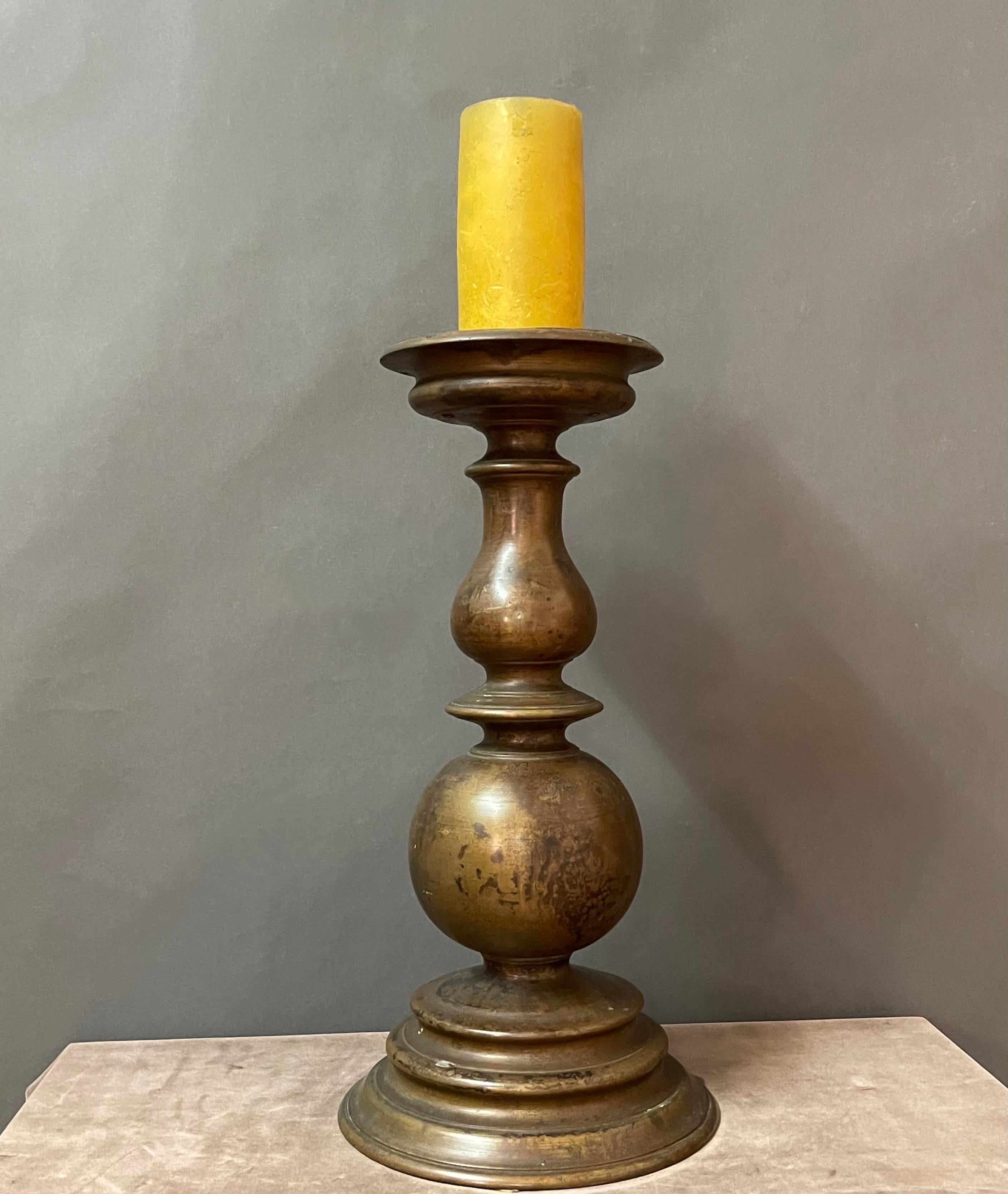 Period Italian Baroque Style Bronze Candlestick 2