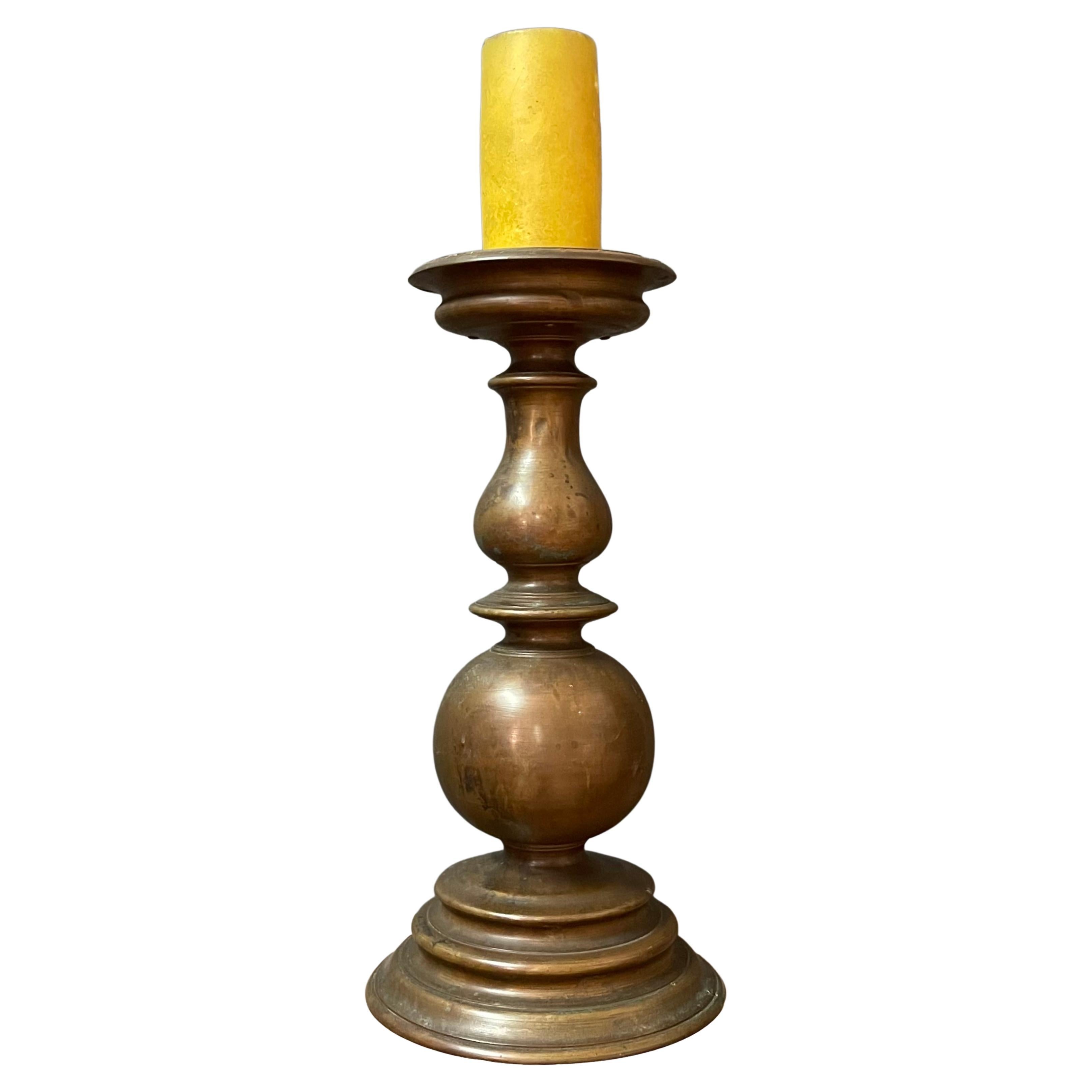 Period Italian Baroque Style Bronze Candlestick