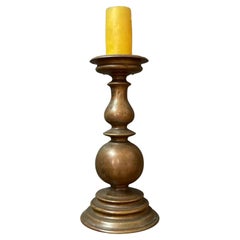 Antique Period Italian Baroque Style Bronze Candlestick