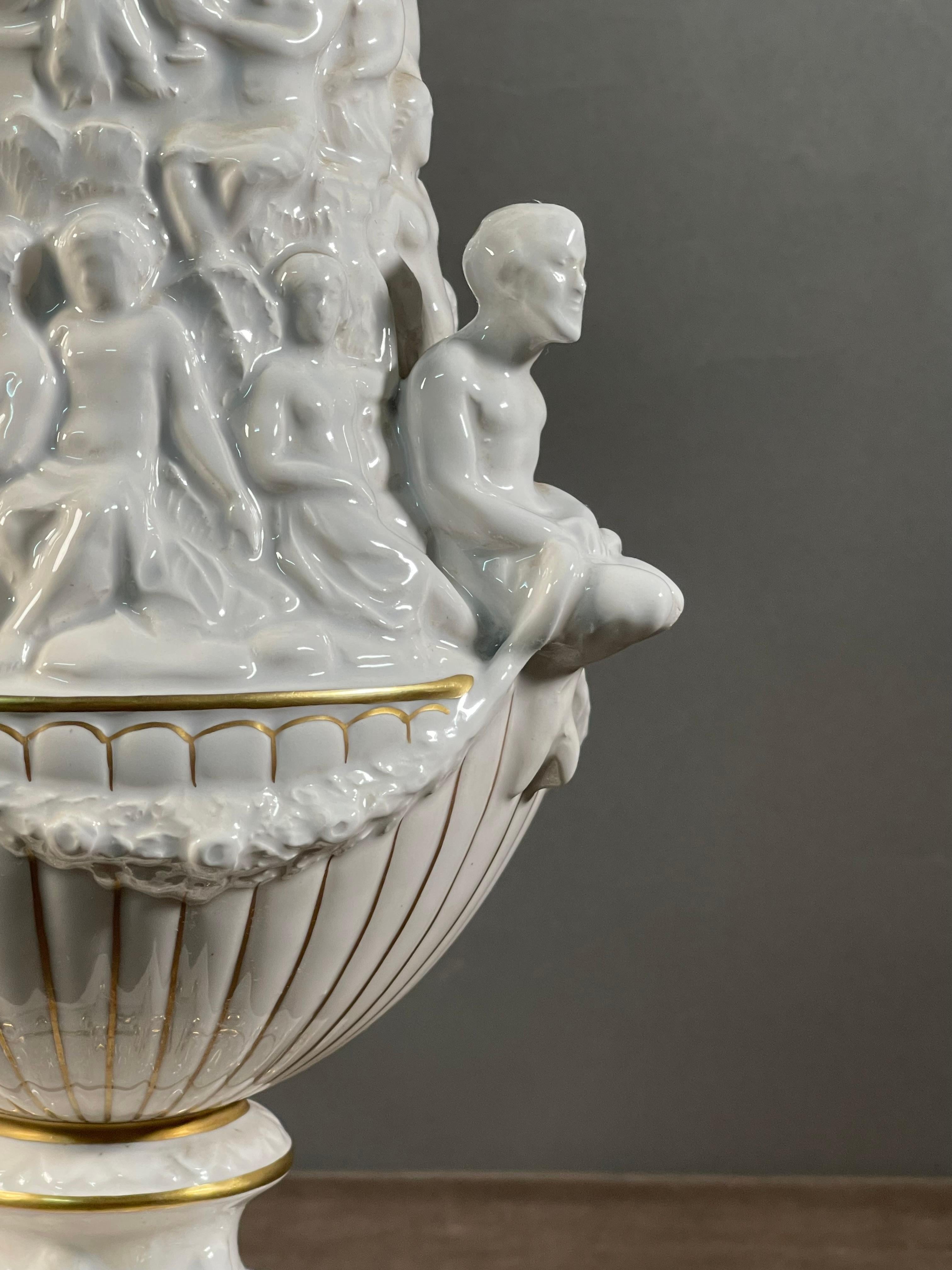 Period Italian Capodimonte Signed Ceramic Vase For Sale 2