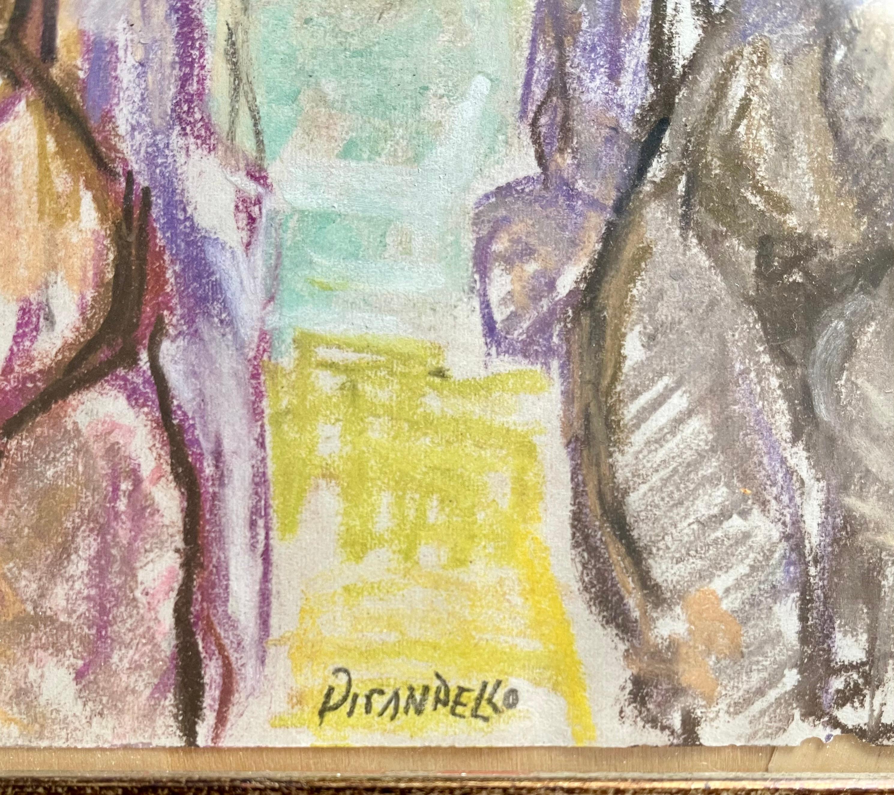 Bedeutendes Werk eines der größten Künstler der italienischen Kunstavantgarde Fausto Pirandello 
Es zeigt eines seiner ikonischen Motive 