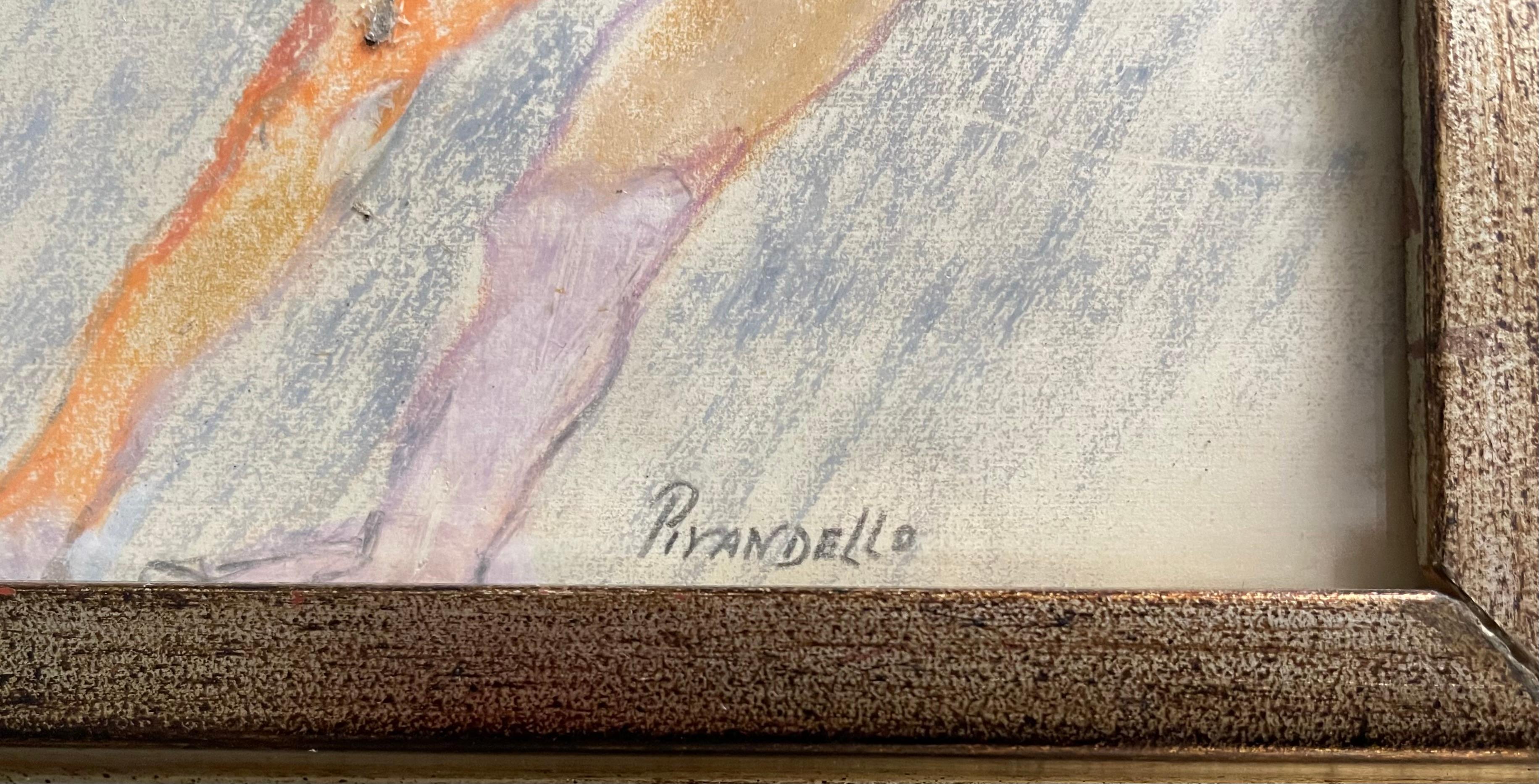 Zeitraum Italienisch Fausto Pirandello signiert abstrakte Aquarell (Moderne der Mitte des Jahrhunderts) im Angebot