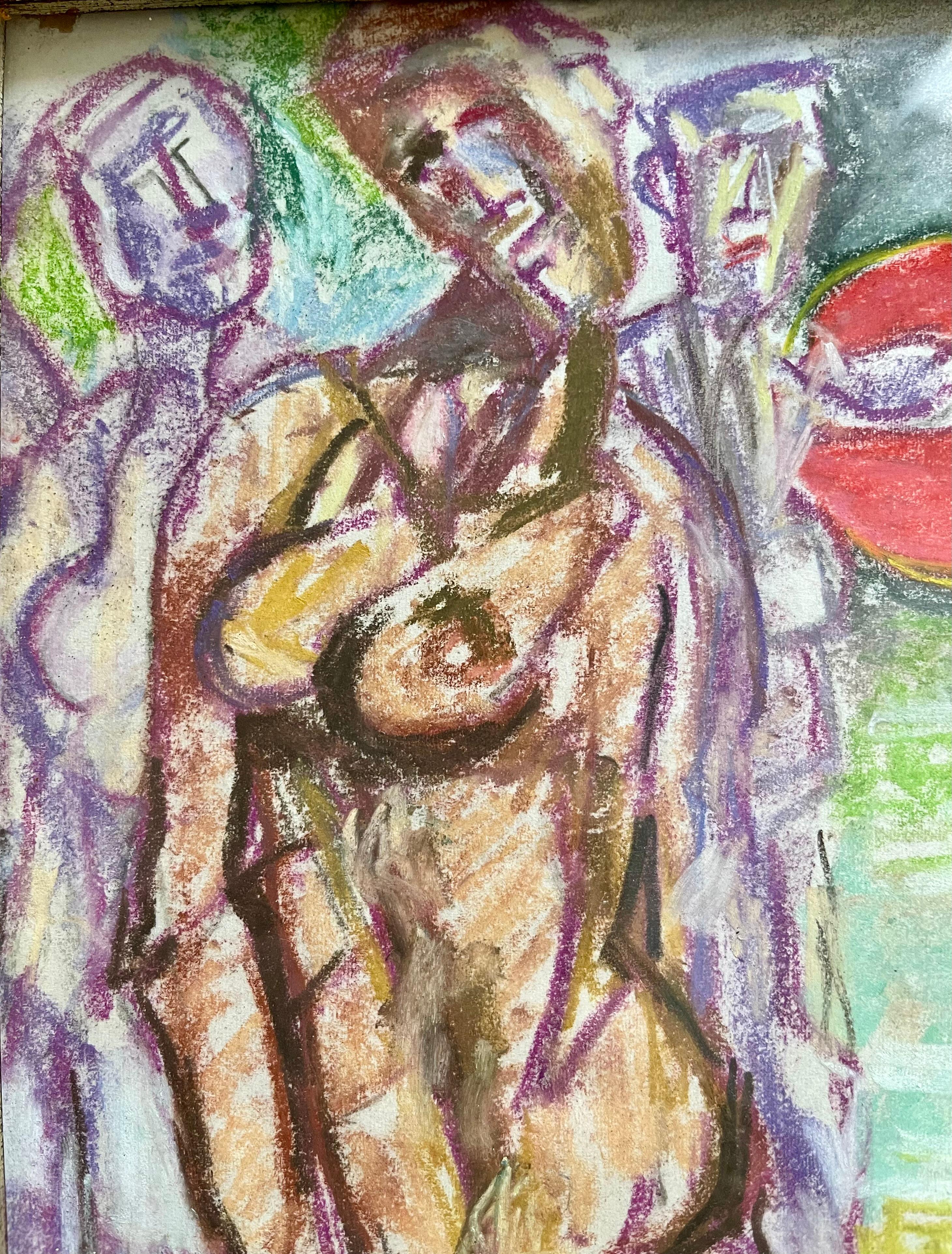 Zeitraum Italienisch Fausto Pirandello signiert abstrakte Aquarell (Moderne der Mitte des Jahrhunderts) im Angebot