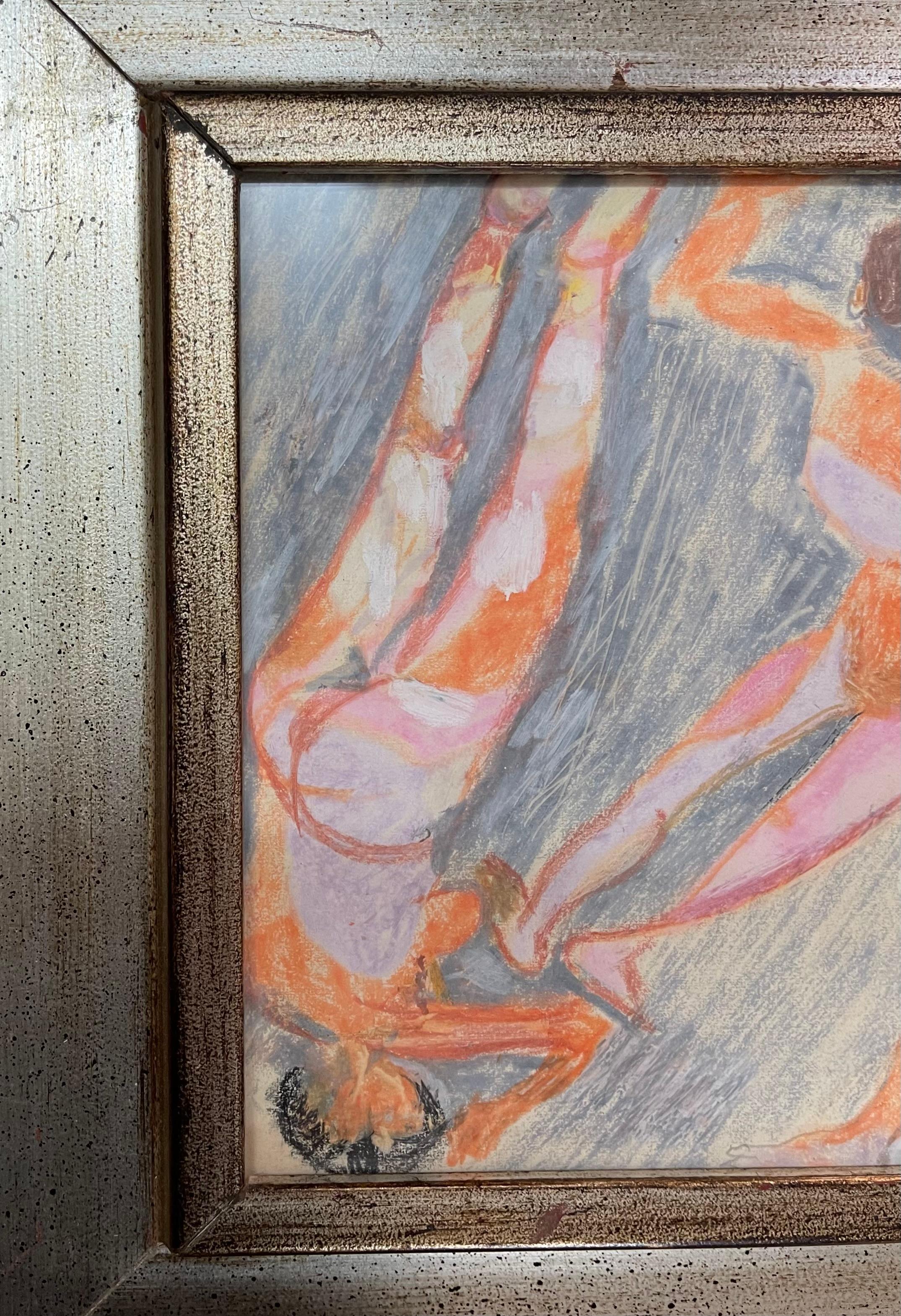 Zeitraum Italienisch Fausto Pirandello signiert abstrakte Aquarell (Holz) im Angebot