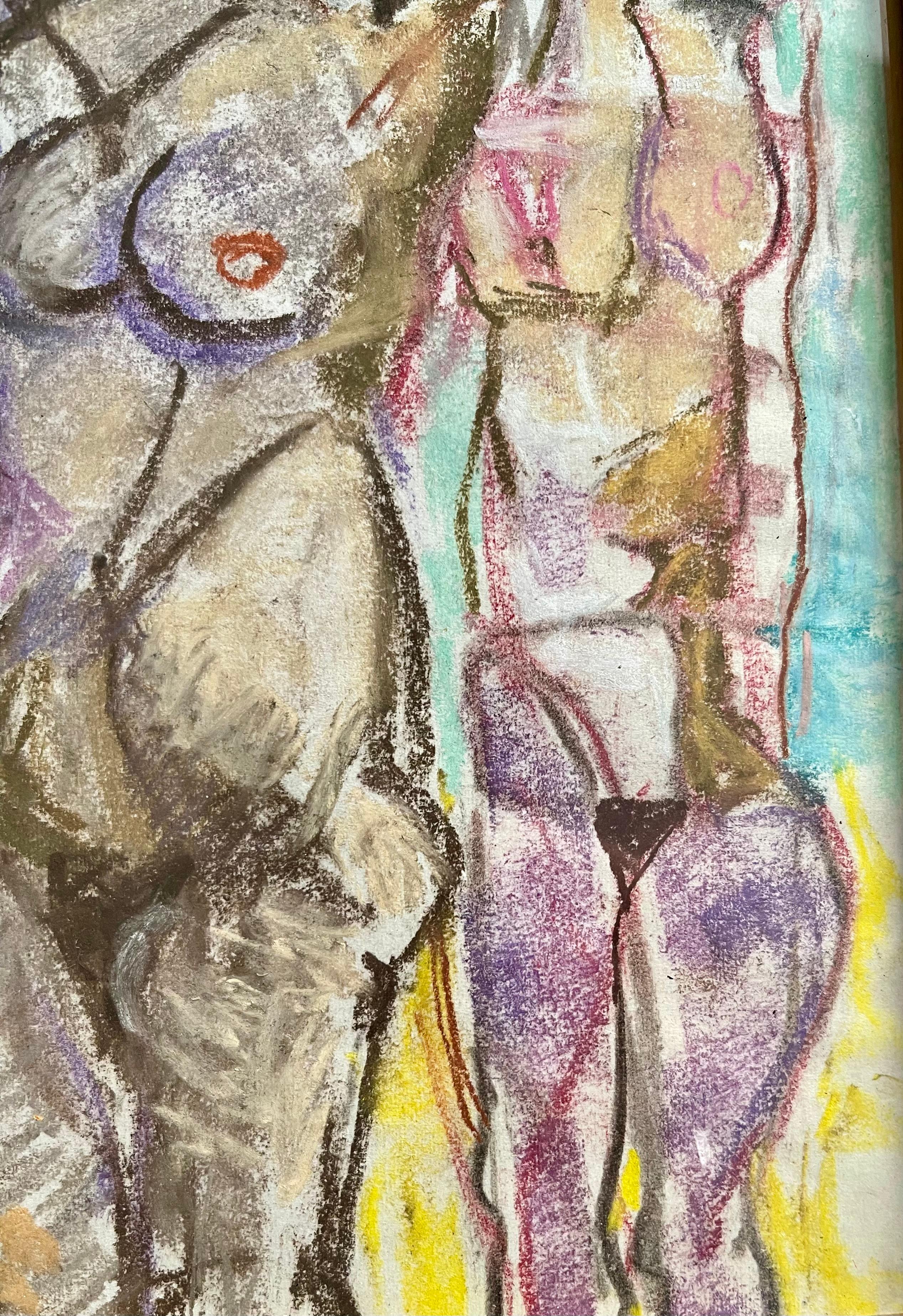 Zeitraum Italienisch Fausto Pirandello signiert abstrakte Aquarell im Angebot 2