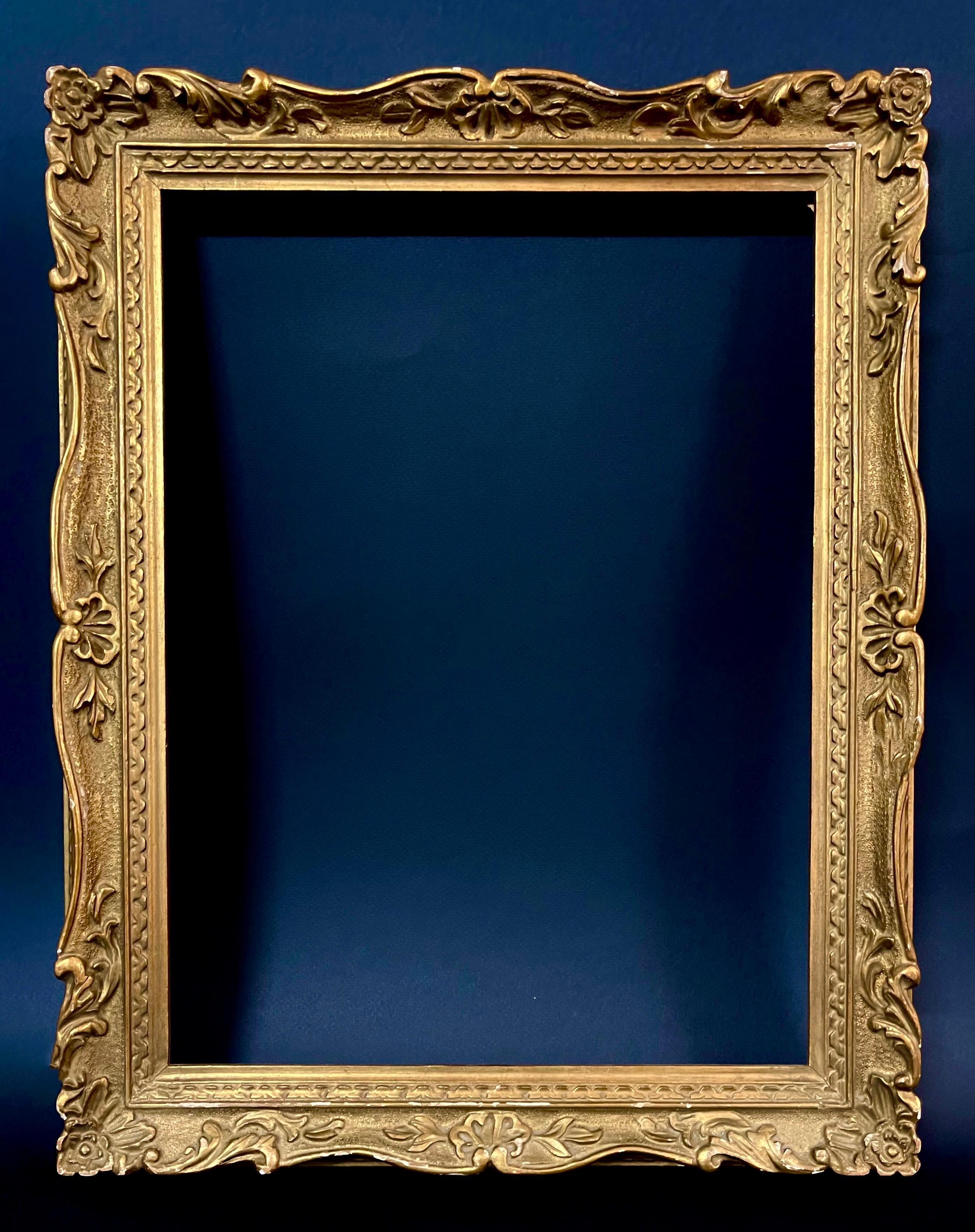 19th Century Italian Giltwood Frame-Mirror, Louis XV Style, Antique