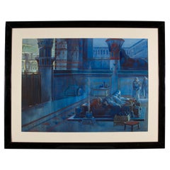 Antique Period Italian Neoclassical Style Signed Watercolor