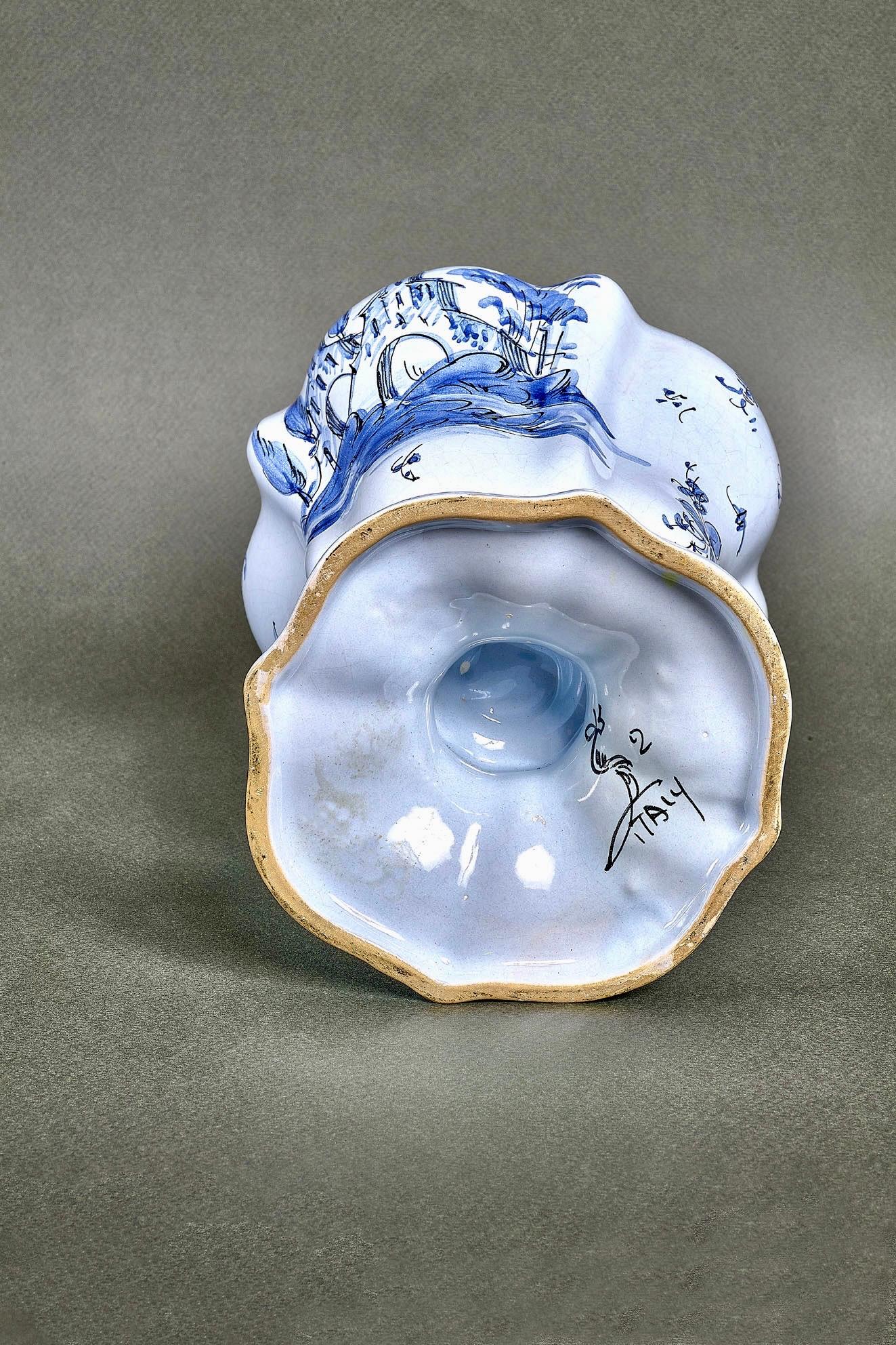 Zeitraum Italienisch signiert Keramik handgemalte Vase Cantagalli im Angebot 2