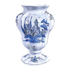Antique Period Italian Signed Ceramic Hand Painted Vase Cantagalli