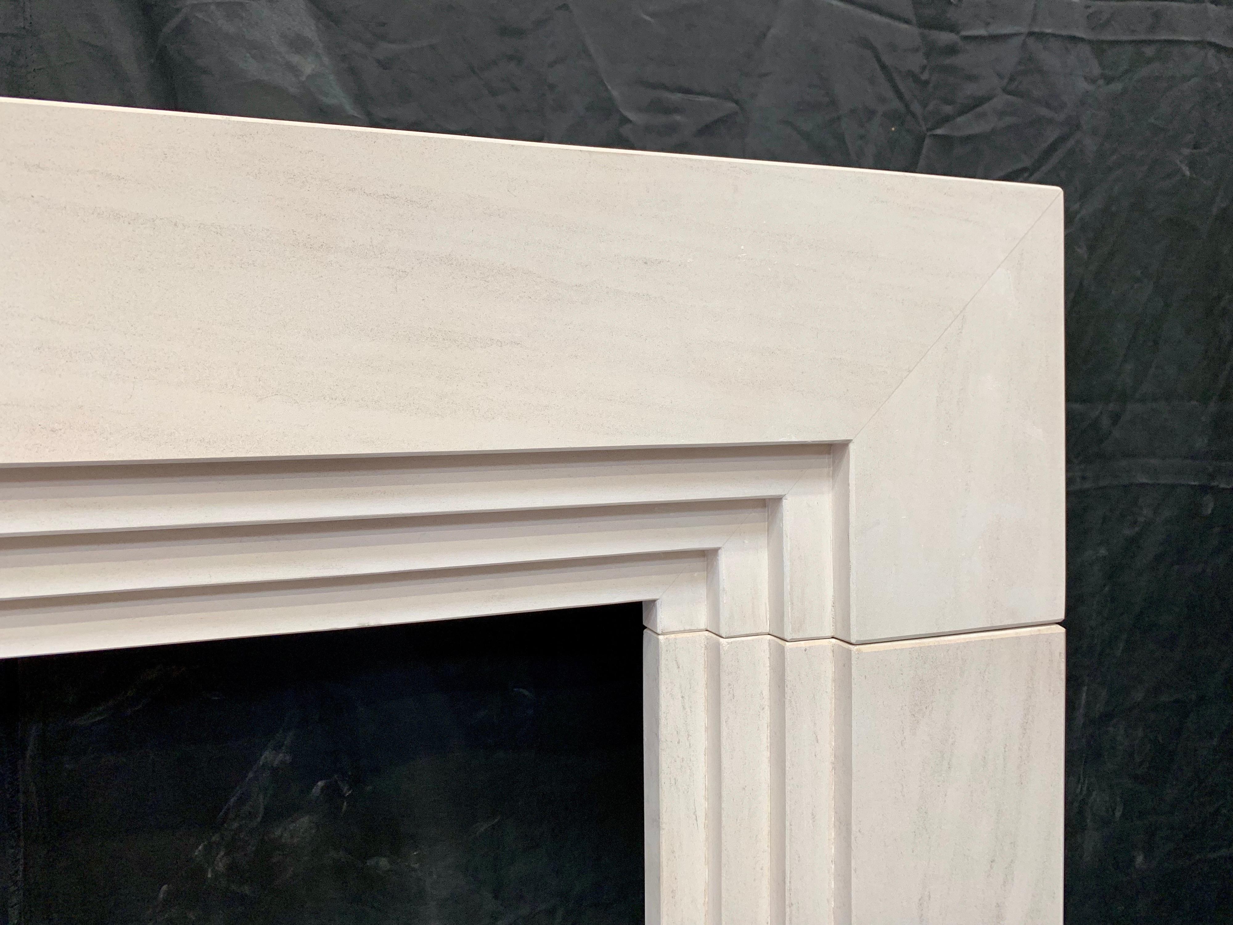 Scottish Period Limestone Art Deco Fireplace Surround