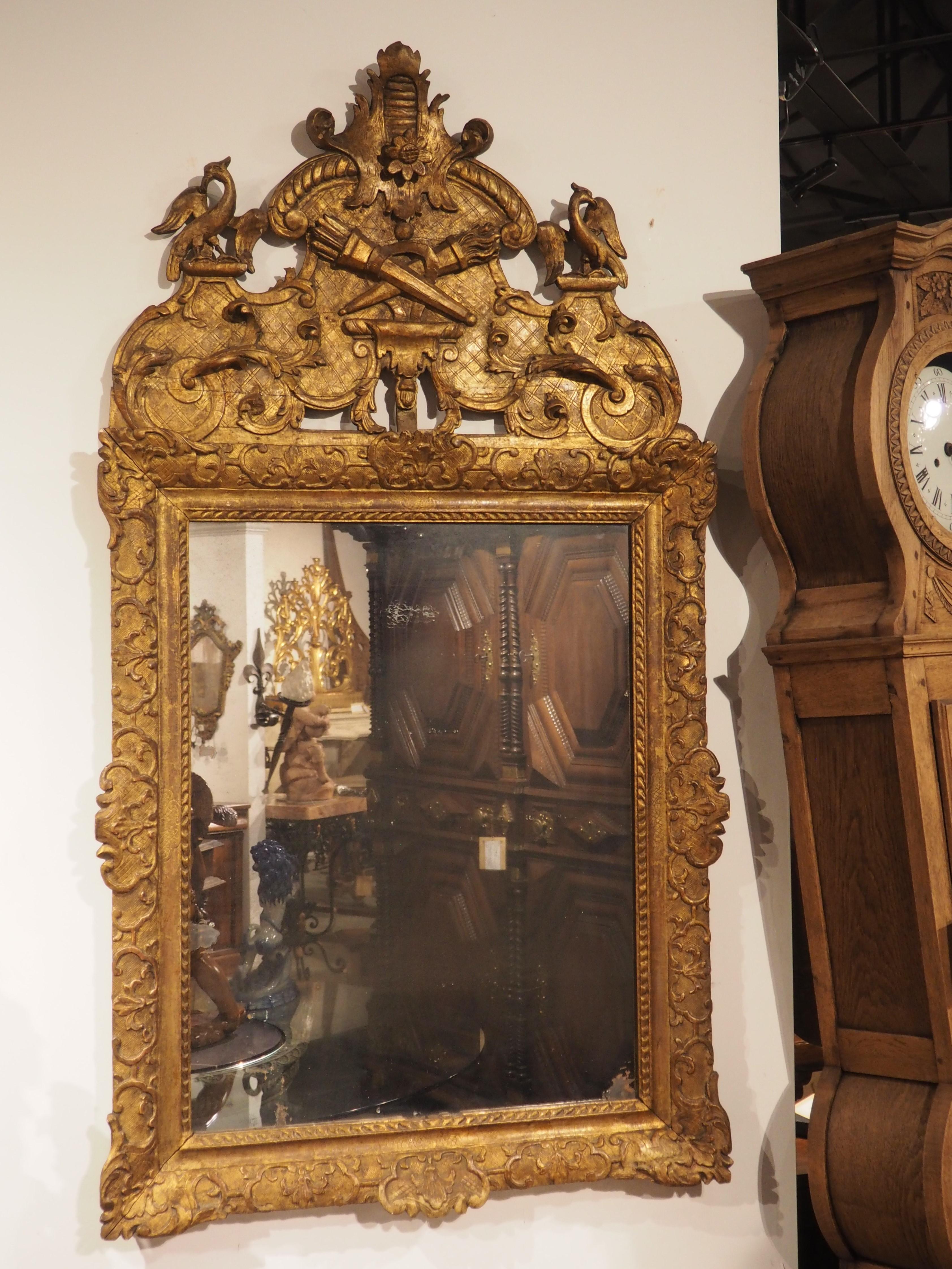Period Louis XIV Giltwood Mirror from Provence, France, circa 1700 For Sale 11