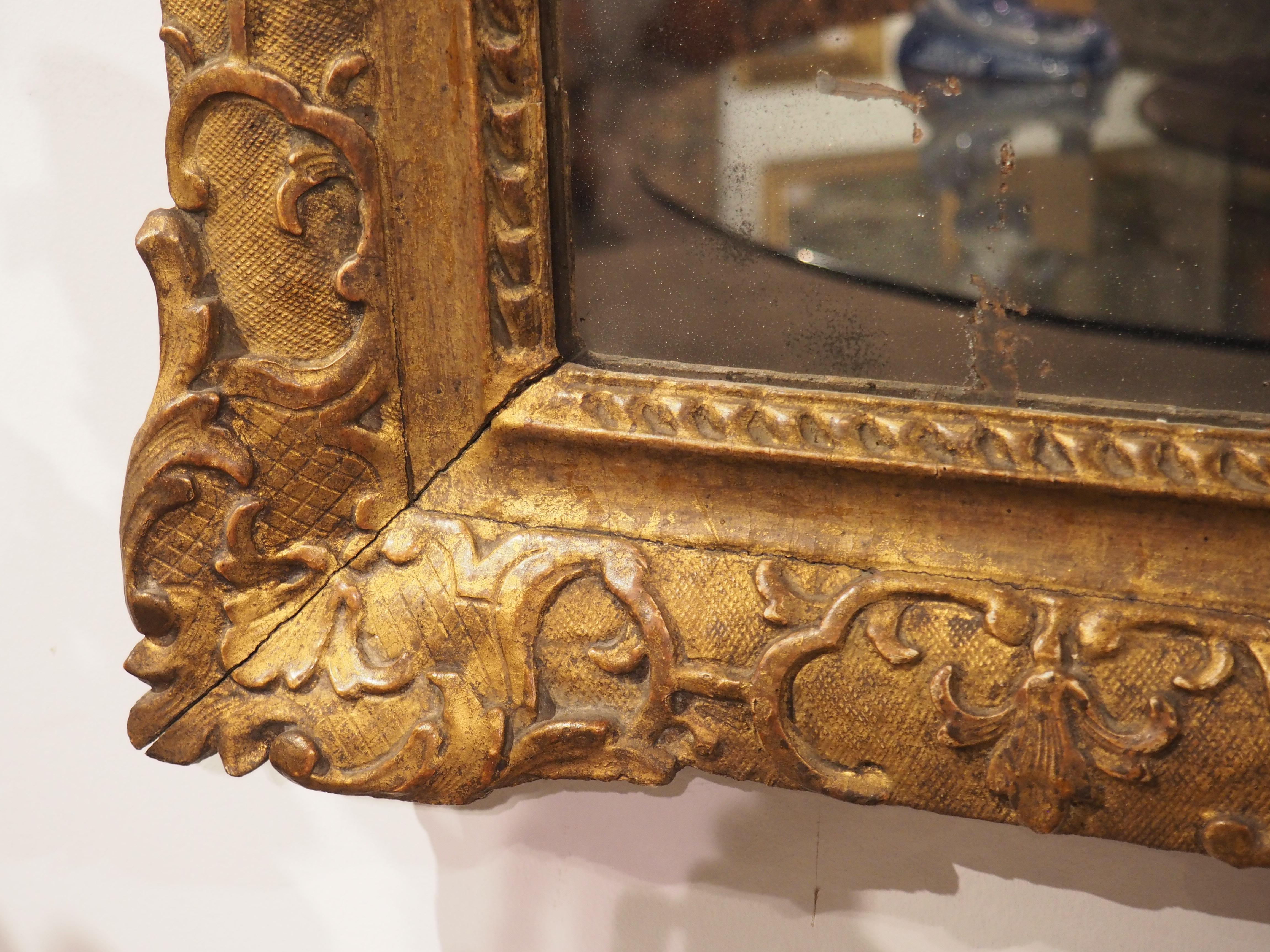 Period Louis XIV Giltwood Mirror from Provence, France, circa 1700 For Sale 1