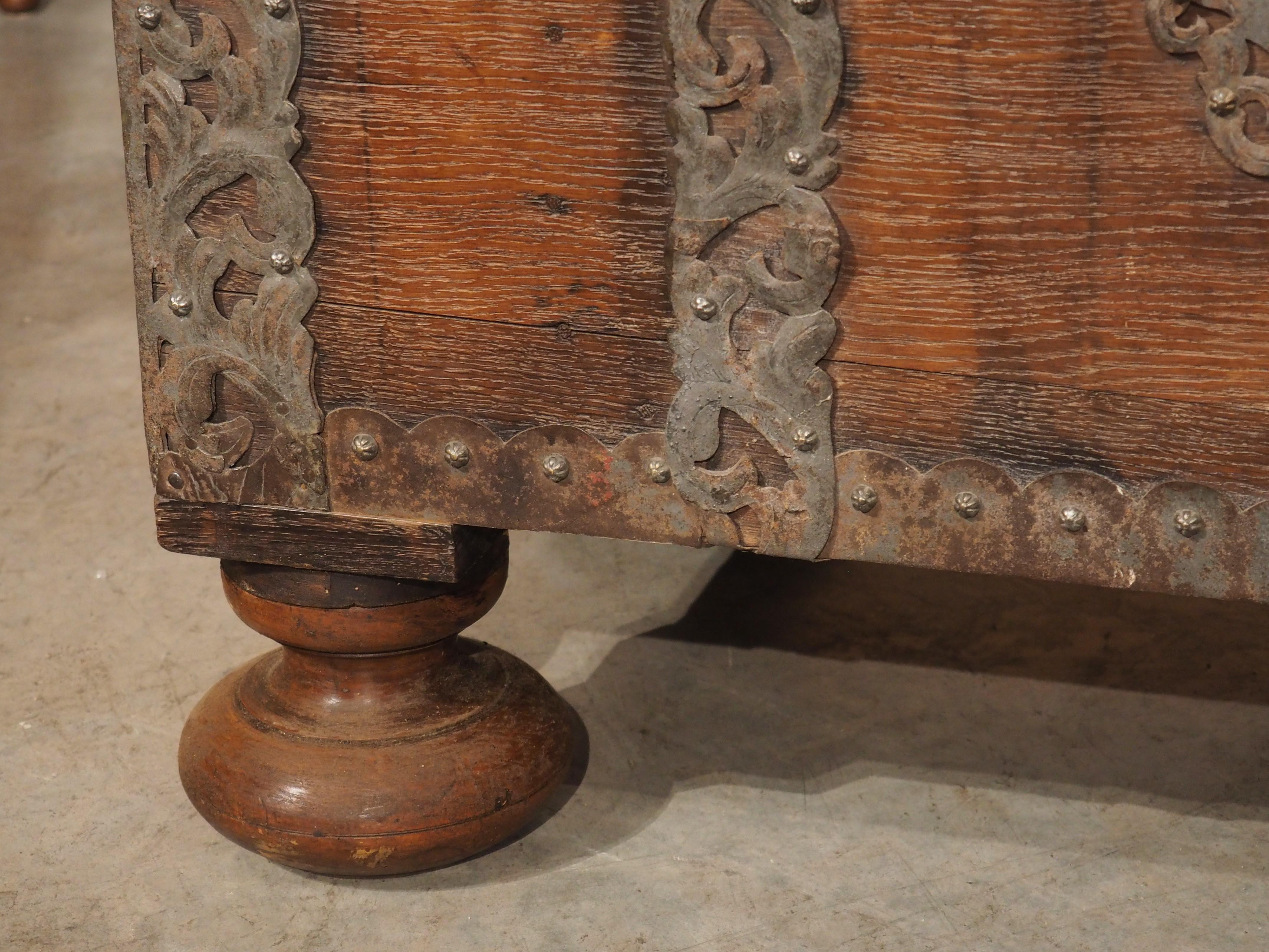 Period Louis XIV Oak and Iron Domed Trunk, Northeast France, Circa 1700 For Sale 1