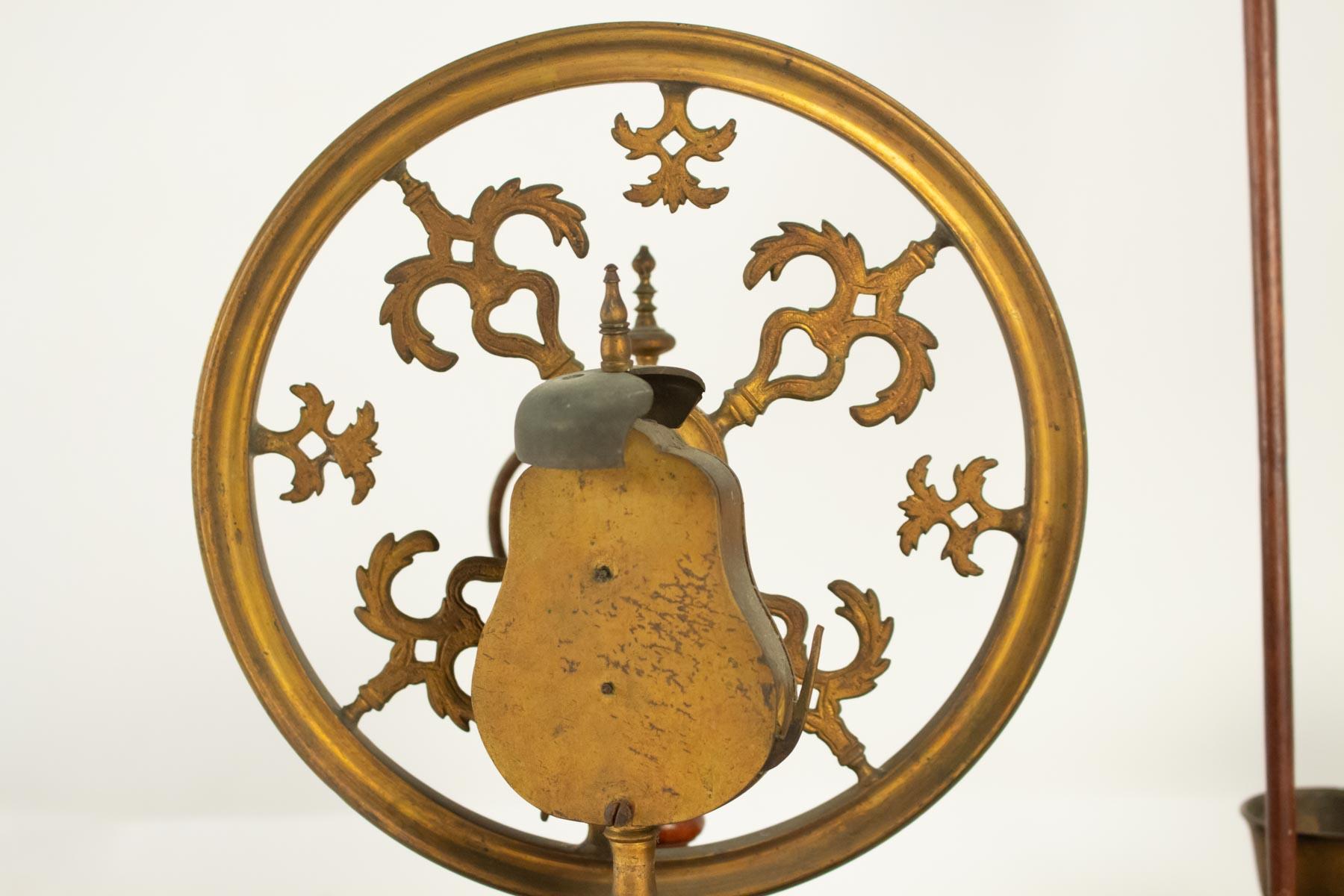 French Period Louis XV Spinning Wheel in Rose Wood, Violet Wood, and Gold Gilt