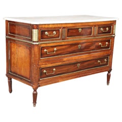 Period Louis XVI Directoire Marble Top French Commode with Ormolu, circa 1800
