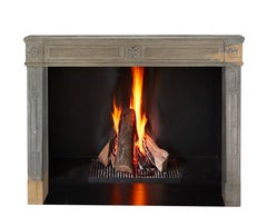 Period Louis XVI Fireplace Surround in Bicolor Hard Stone For Eclectic Design