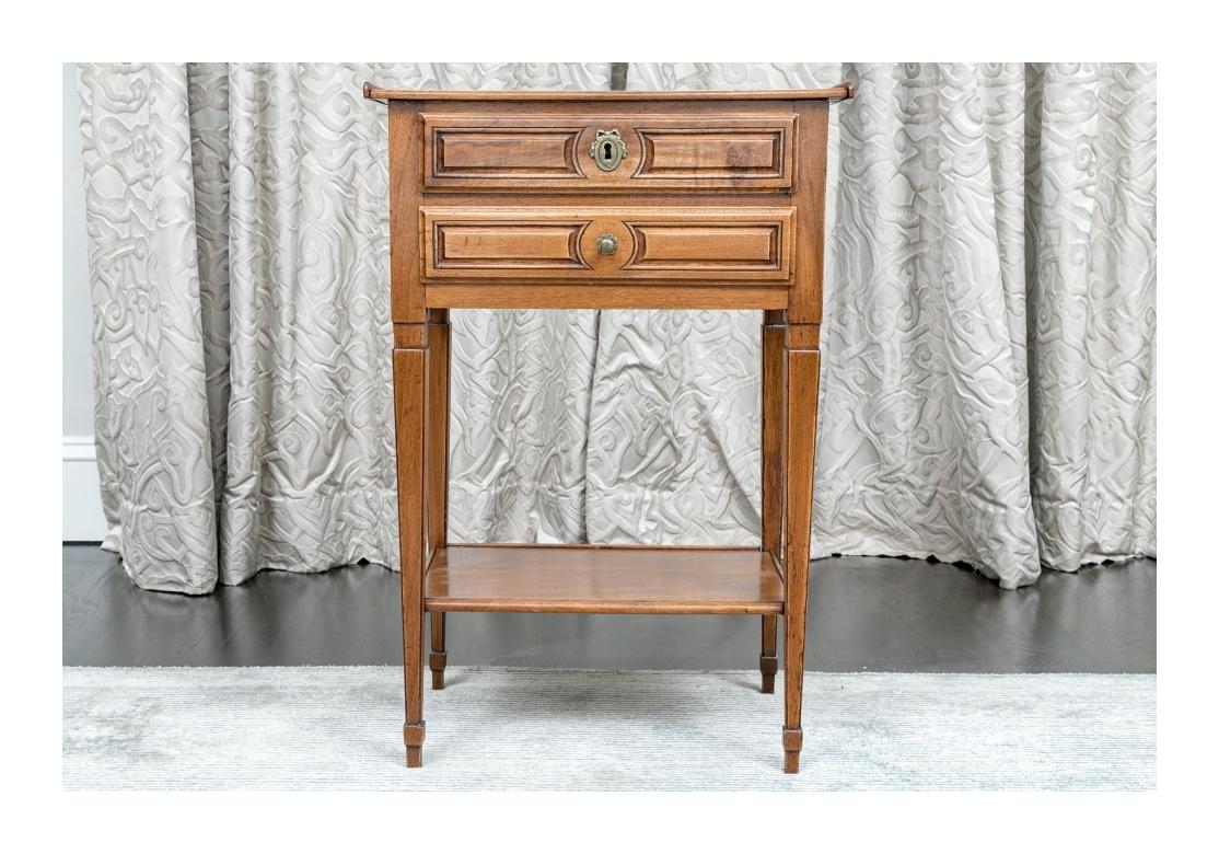 Period Louis XVI Two Drawer Walnut Side Table 1790-1795 For Sale 5