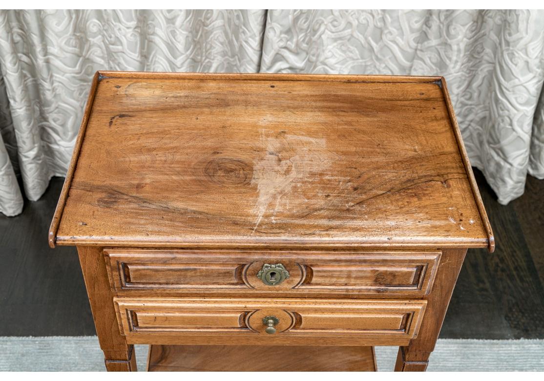Period Louis XVI Two Drawer Walnut Side Table 1790-1795 For Sale 4
