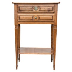 Period Louis XVI Two Drawer Walnut Side Table 1790-1795