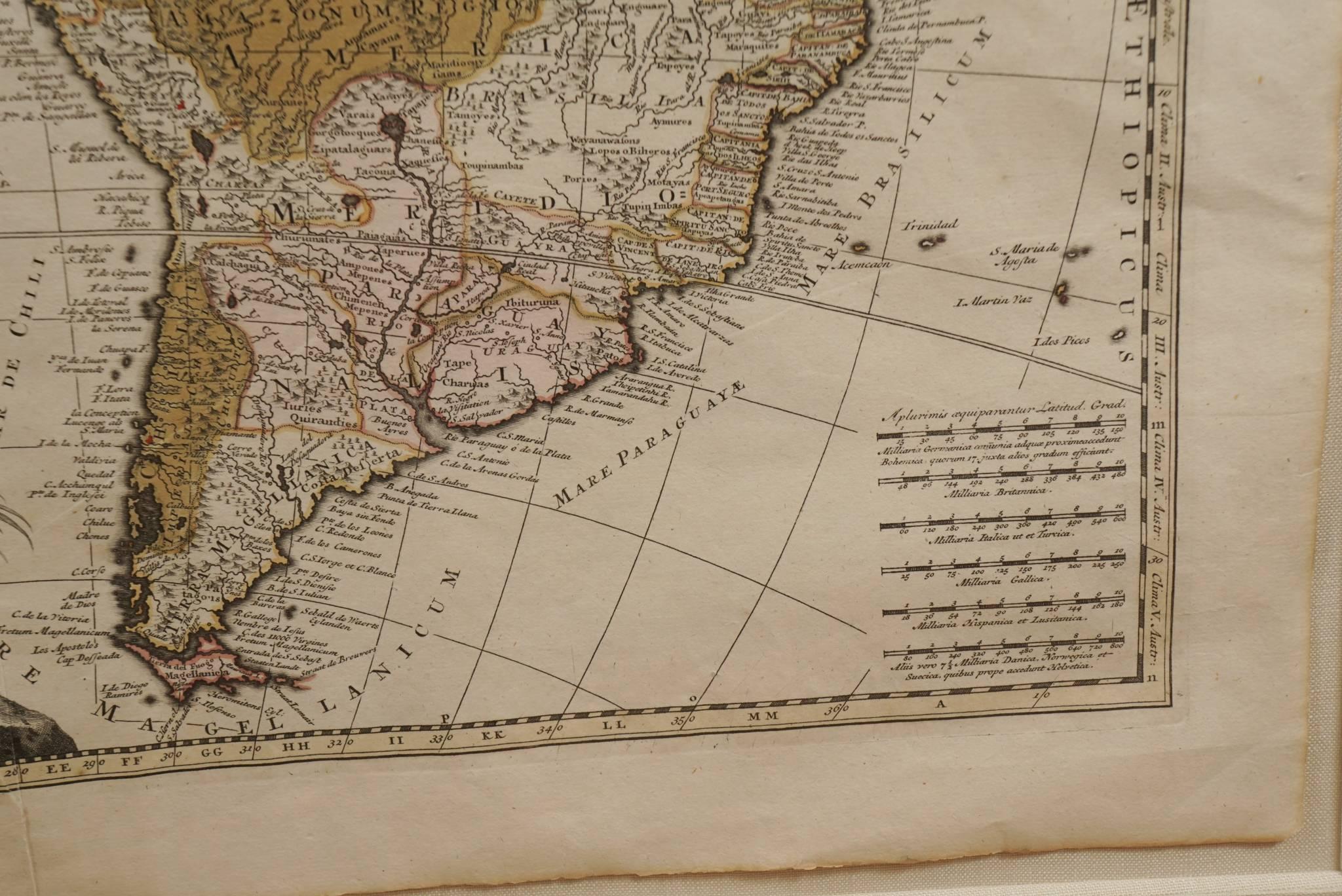 Carte d'époque de l'Amérique, vers 1700 Bon état à Hudson, NY