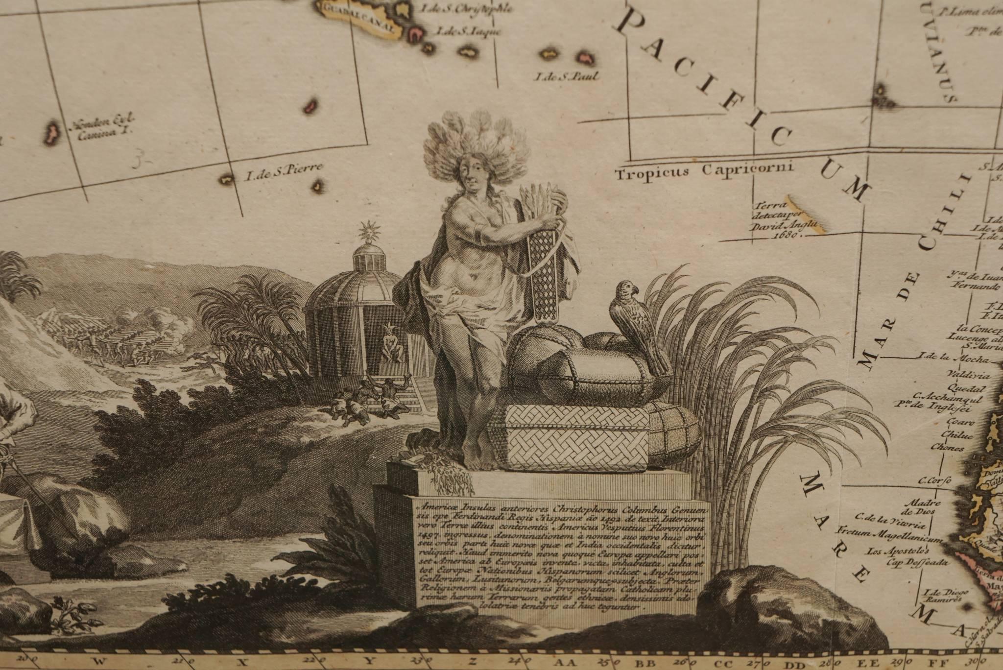 Carte d'époque de l'Amérique, vers 1700 2