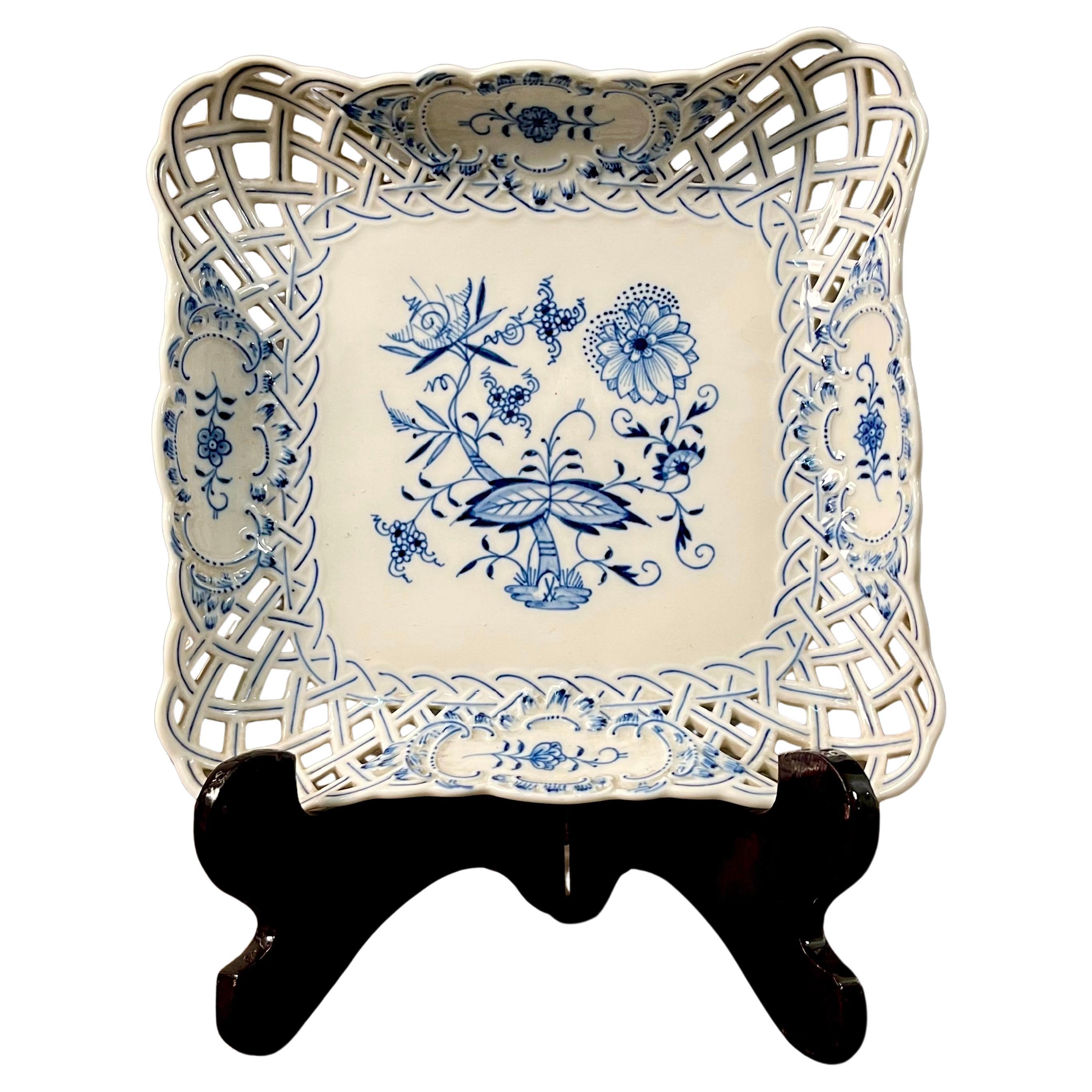 Period Meissen Signed Blue Onion Plate