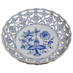 Piatto d'epoca Meissen firmato Cipolla Blu Ronde