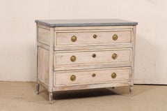 Period Neoclassic French Commode w/a Gorgeous New Custom Grey Marble Top