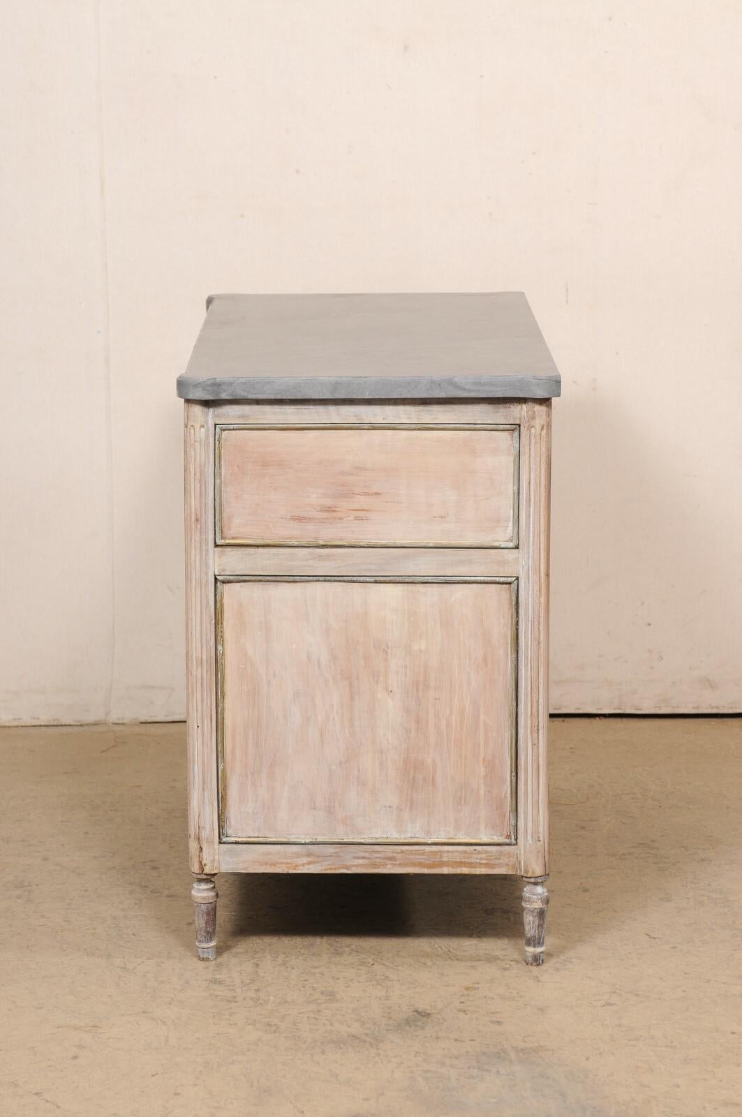 Period Neoclassic French Commode w/a Gorgeous New Custom Grey Marble Top For Sale 4