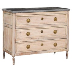Period Neoclassic French Commode w/a Gorgeous New Custom Grey Marble Top