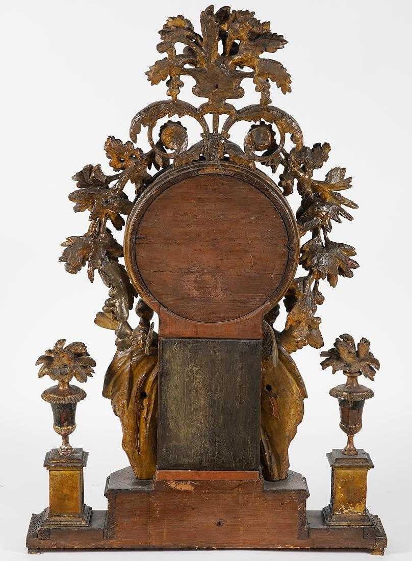 Period Neoclassical Early 19th Century Carved Giltwood Mantel Clock, Vienna For Sale 1