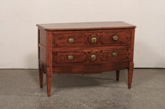 Period Neoclassical French Carved Walnut Commode w/Fluted Accents, 18th Century