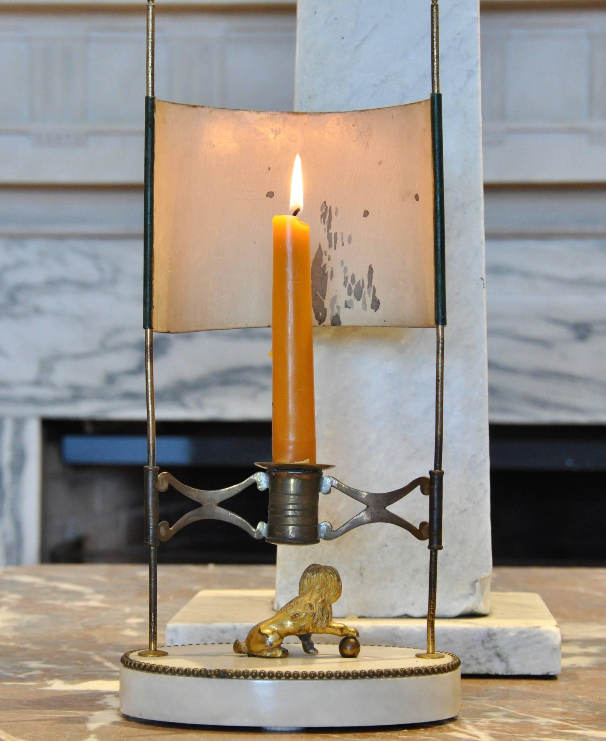 Period Neoclassical Swedish Gustavian Bouillotte or Candle Lamp In Excellent Condition In Essex, MA