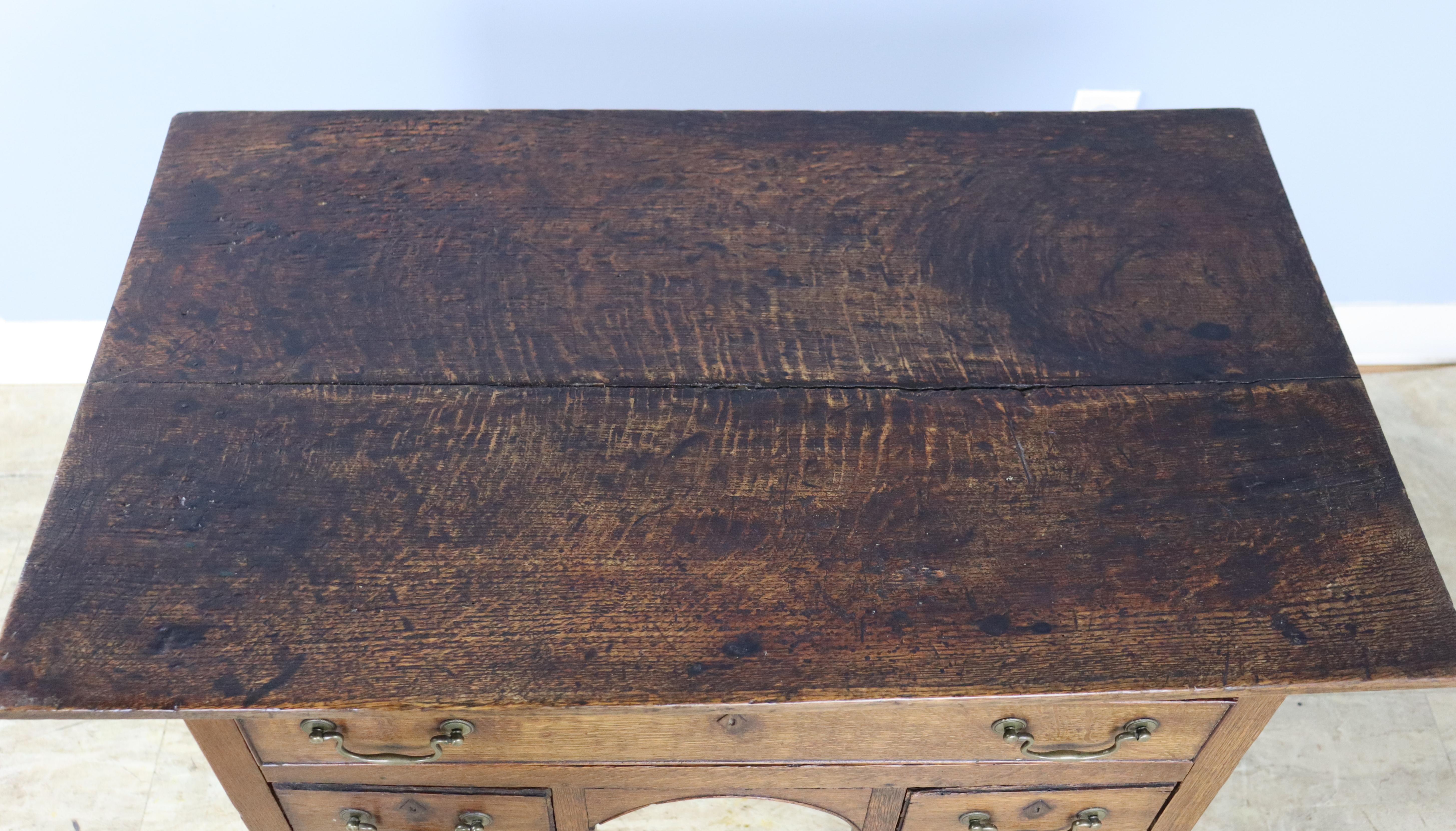 Period Oak Lowboy with Stunning Natural Top For Sale 2