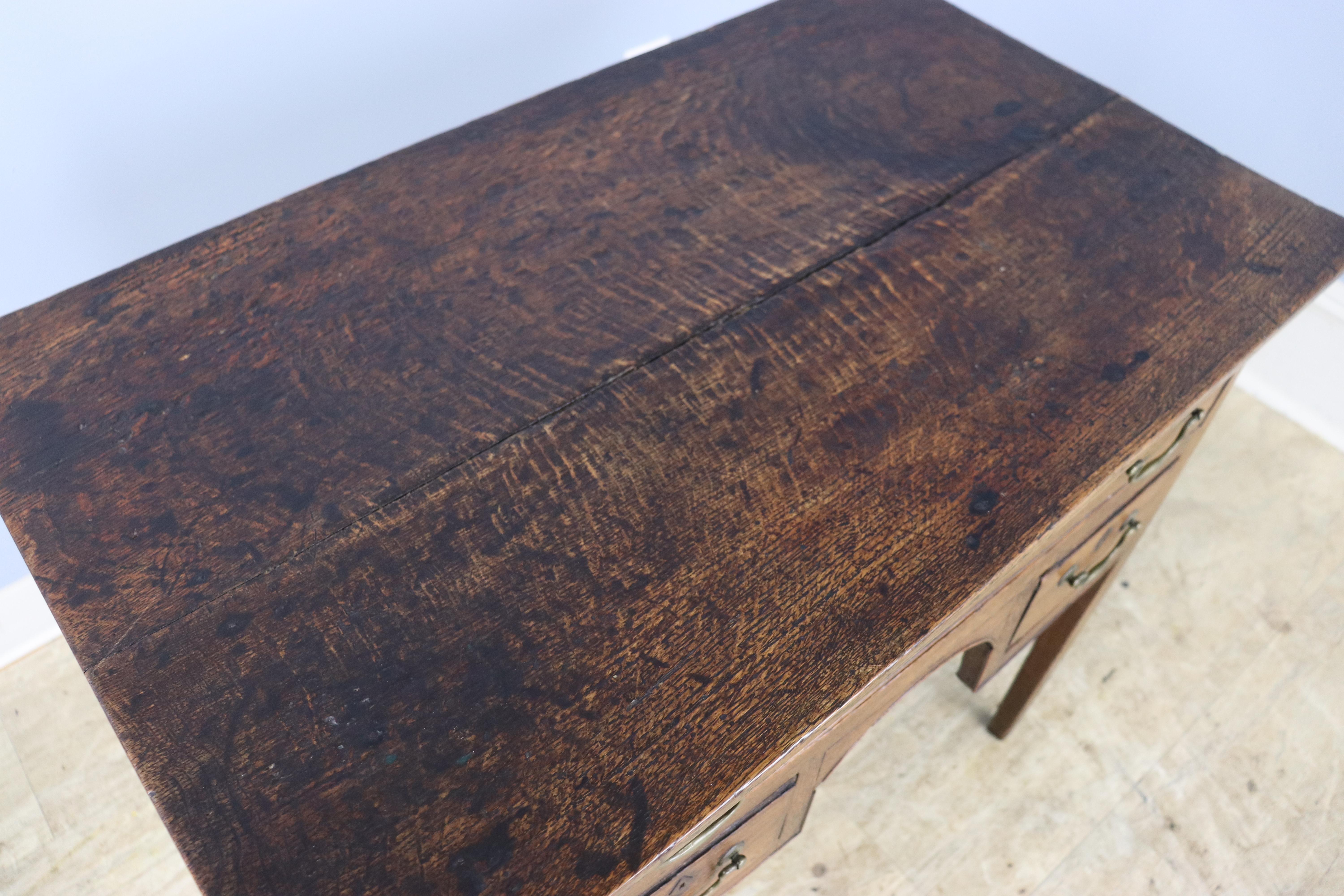 Period Oak Lowboy with Stunning Natural Top For Sale 3