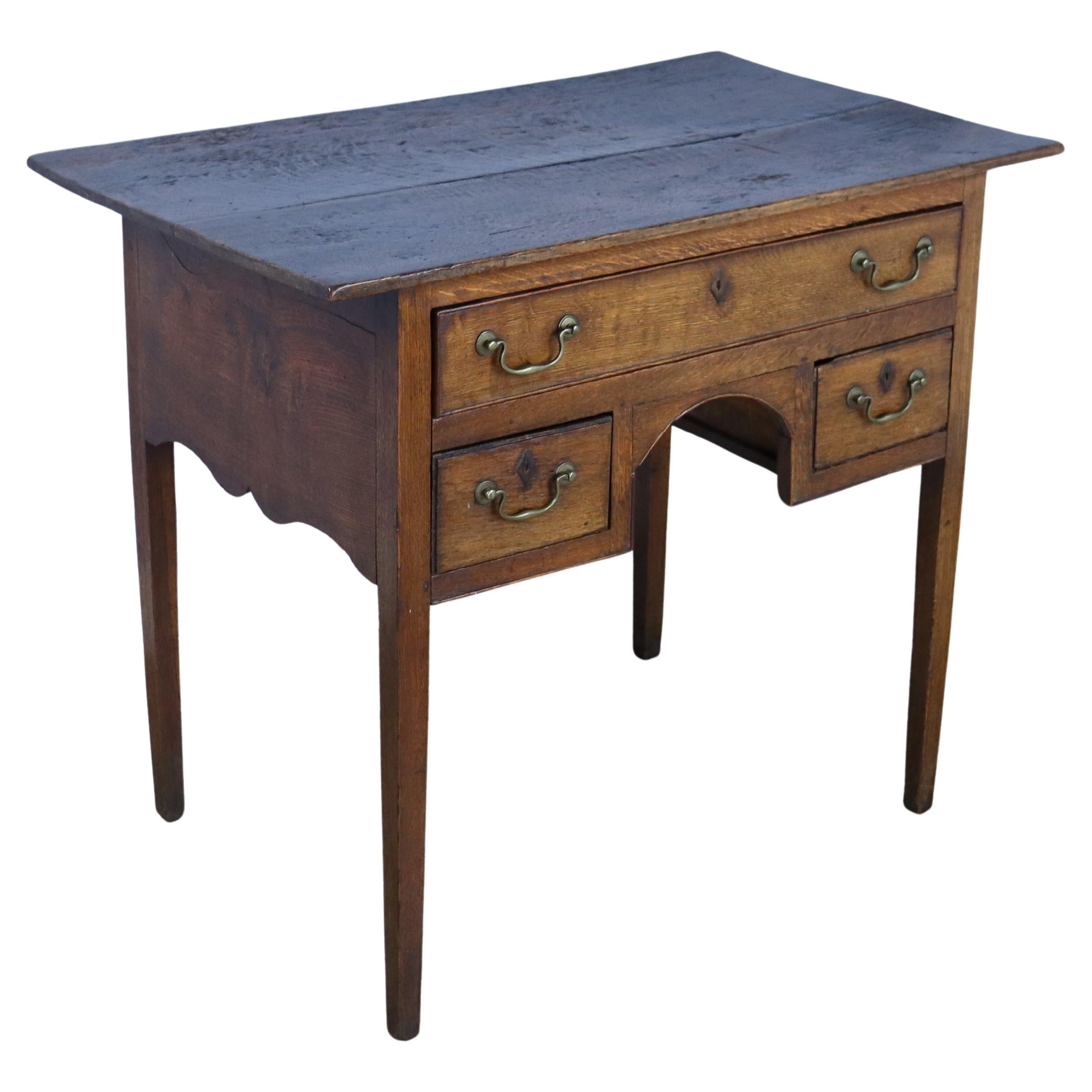 Period Oak Lowboy with Stunning Natural Top