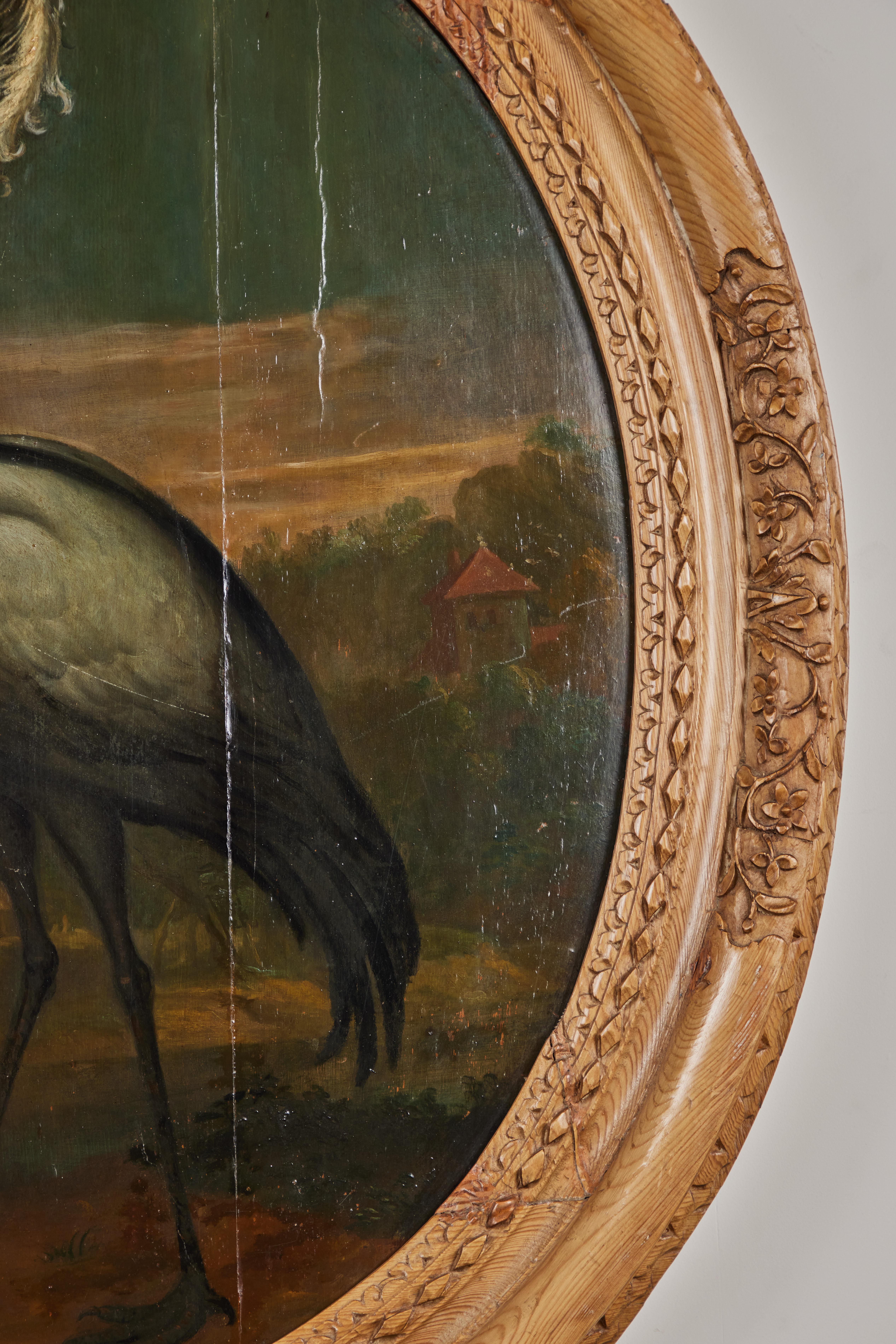 Late 18th Century Period Oil Painting of a Crane