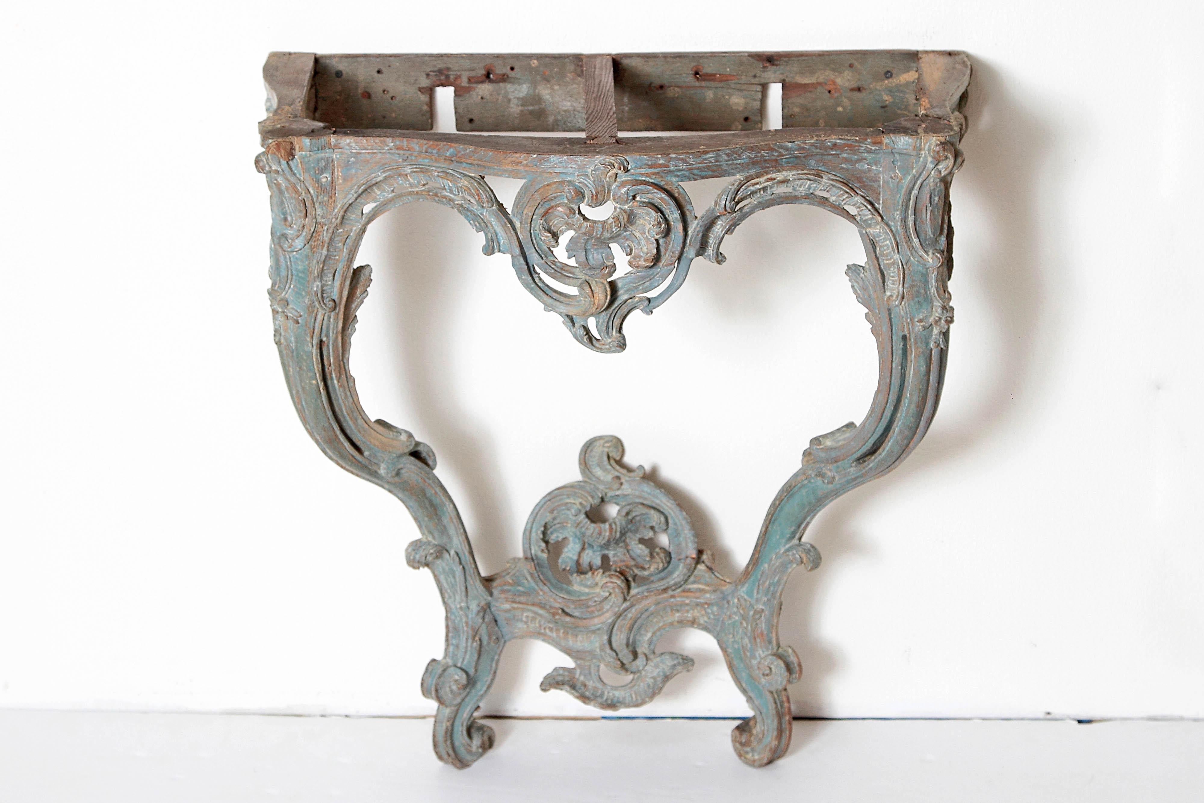 Period Painted Louis XV Console with Shaped Marble Top 5