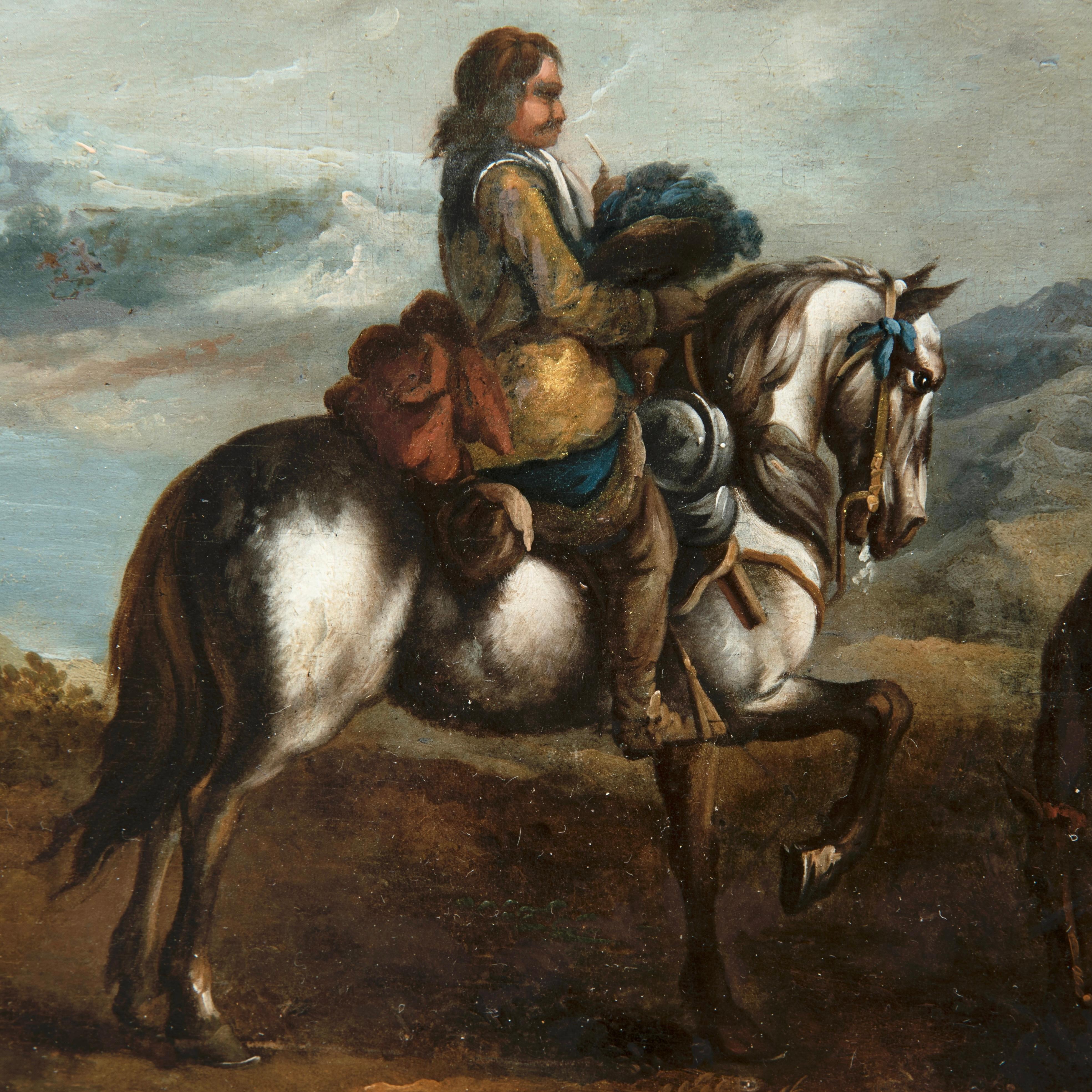 XVIIIe siècle et antérieur Paysage néerlandais crédité par Philips Wouwerman en vente