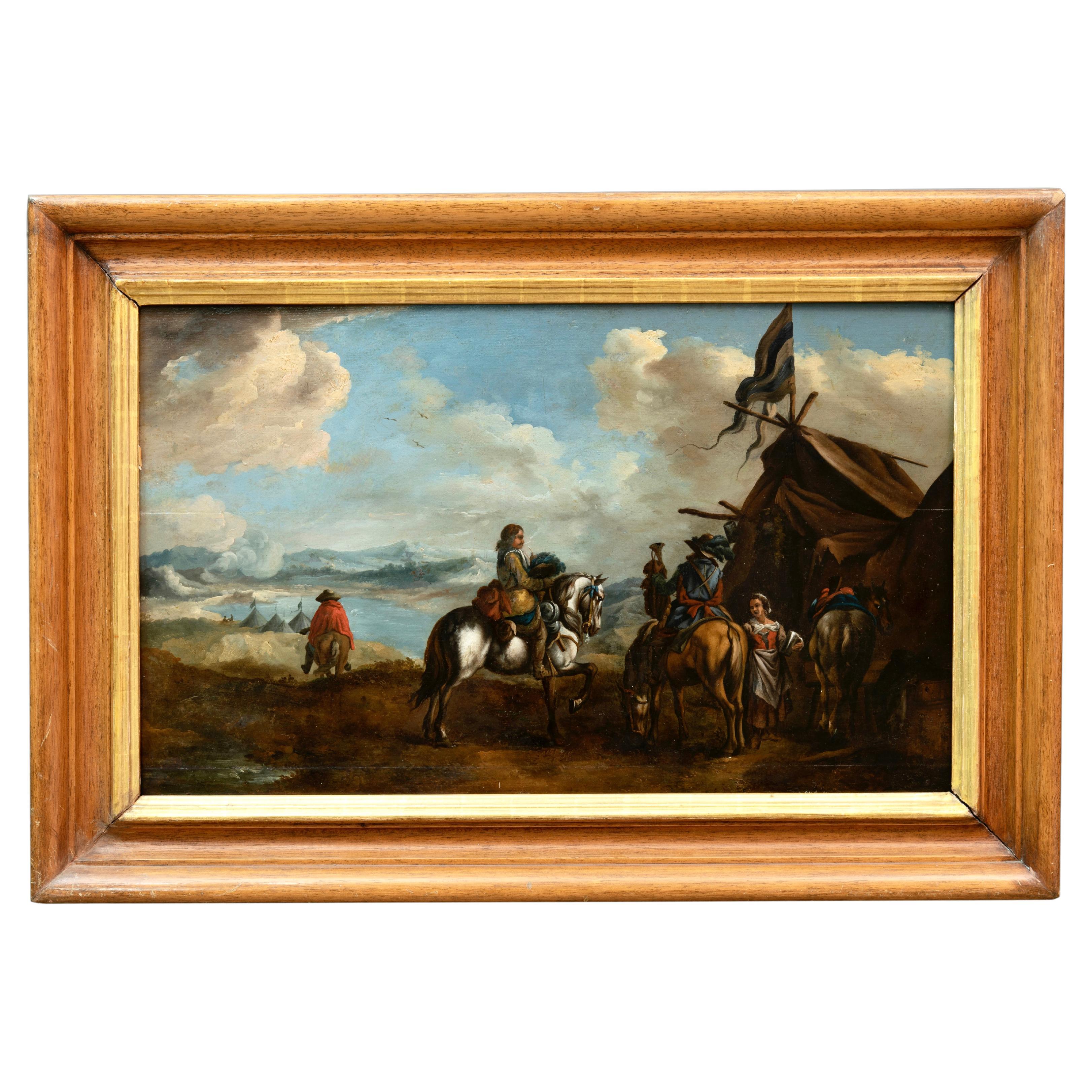 Paysage néerlandais crédité par Philips Wouwerman