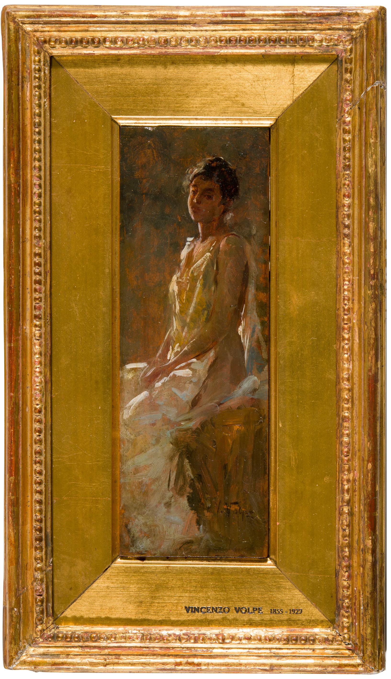 Retrato de época de una joven noble por Vincenzo Volpe en venta 6