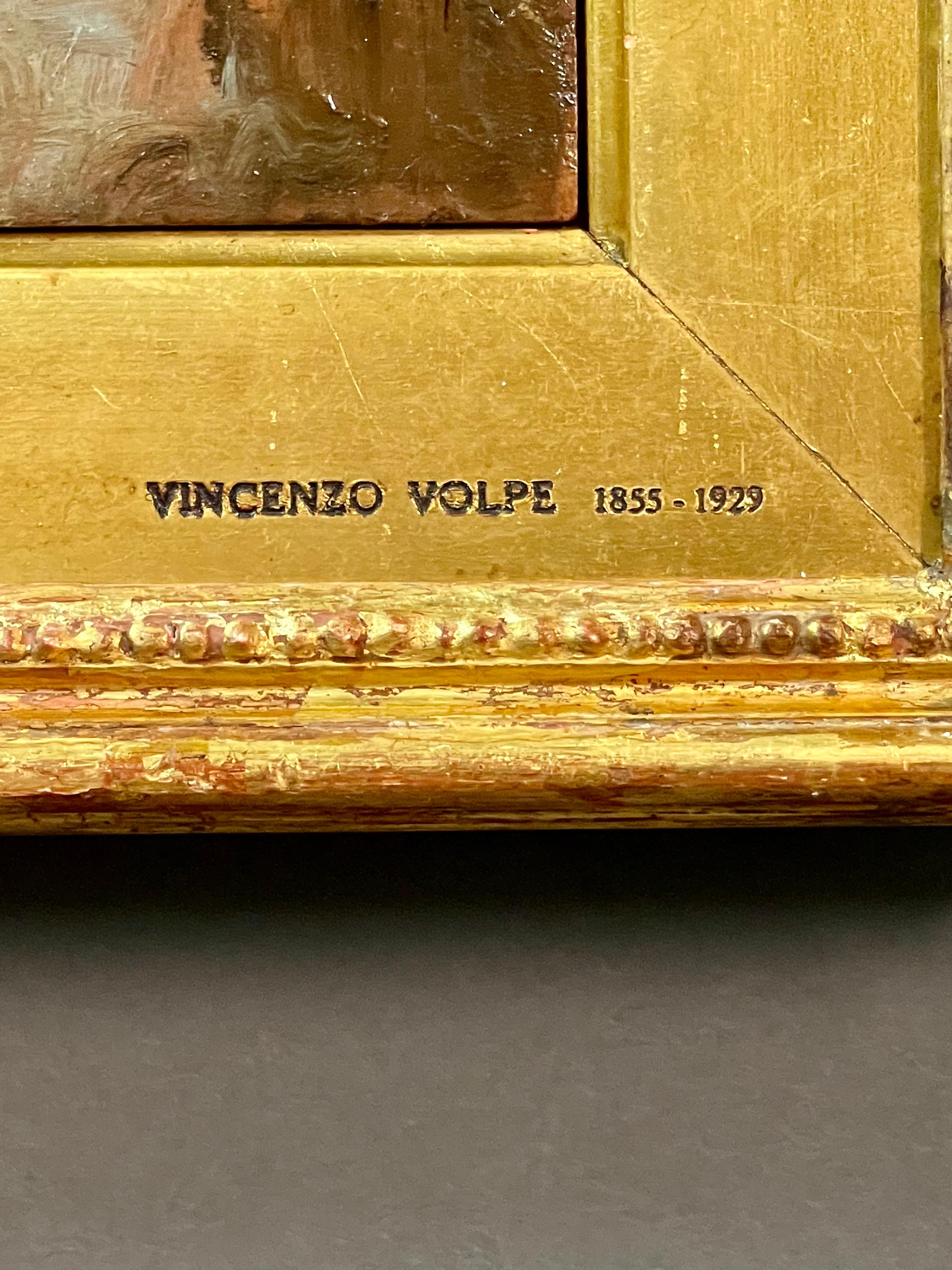 Retrato de época de una joven noble por Vincenzo Volpe Italiano en venta