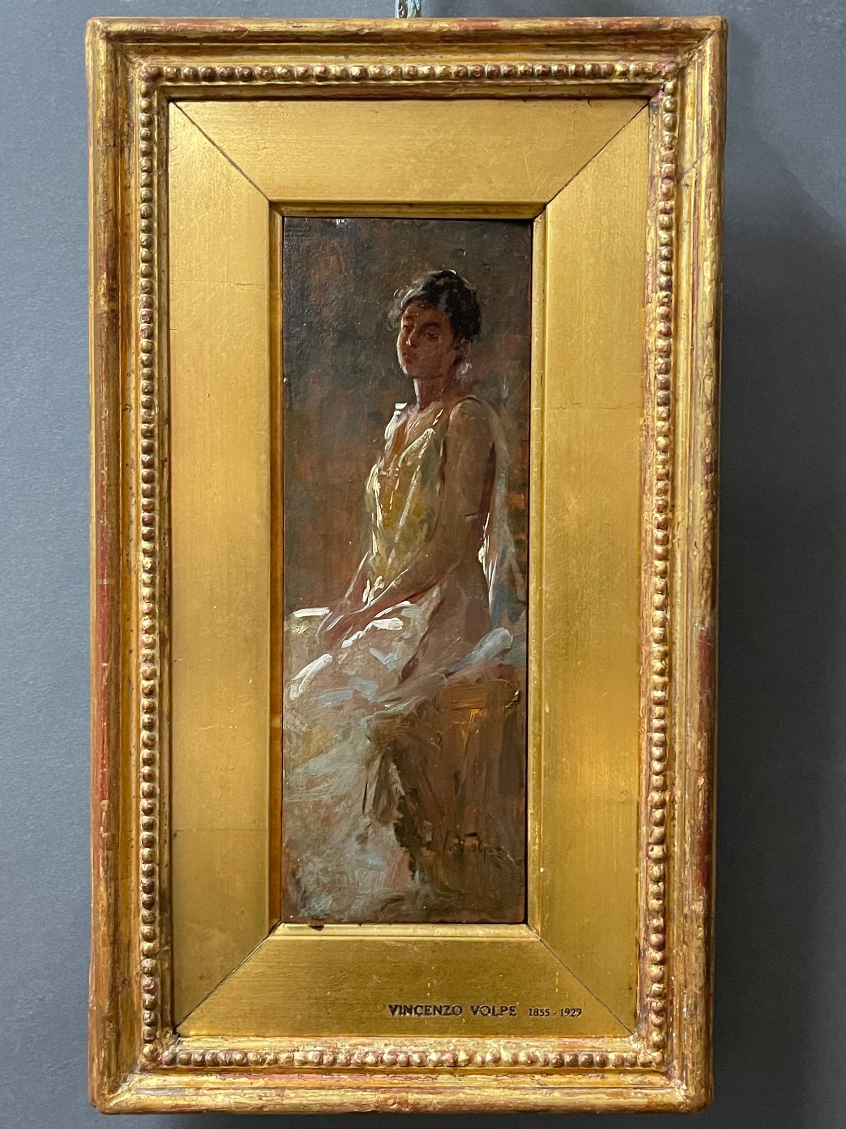 Retrato de época de una joven noble por Vincenzo Volpe en venta 1