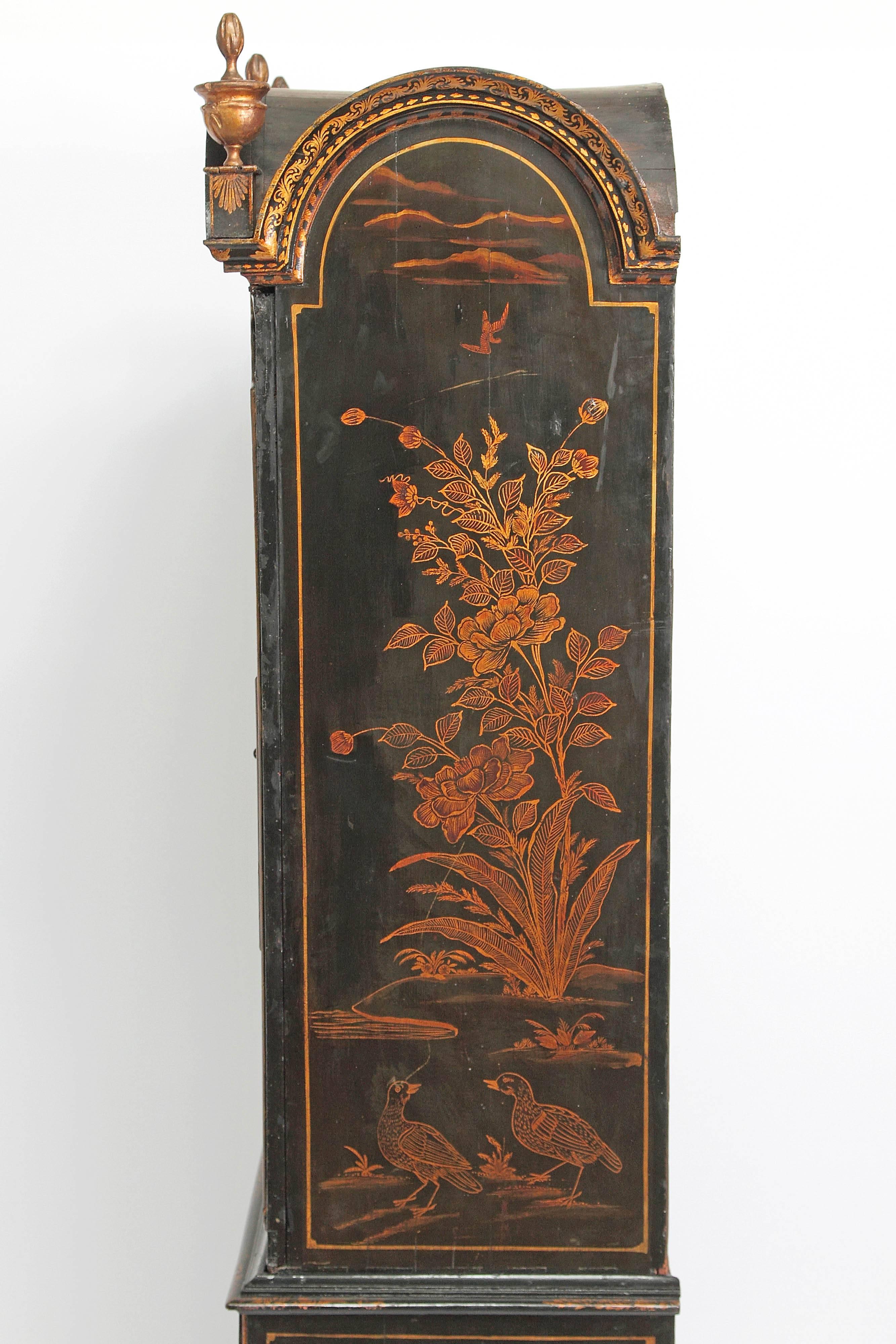 Period Queen Anne Japanned / Chinoiserie Cabinet on Chest 6