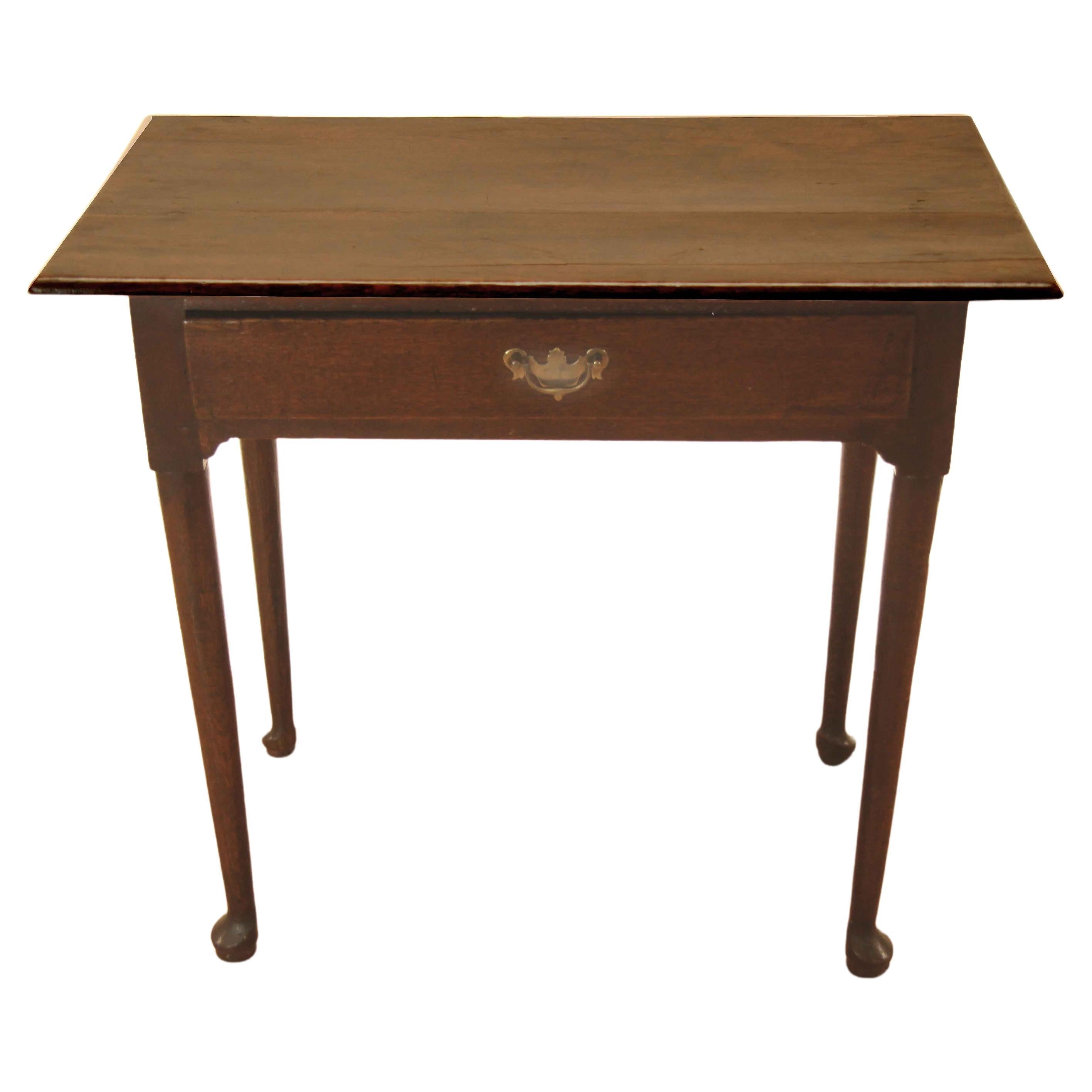 Period Queen Anne Oak Side Table For Sale