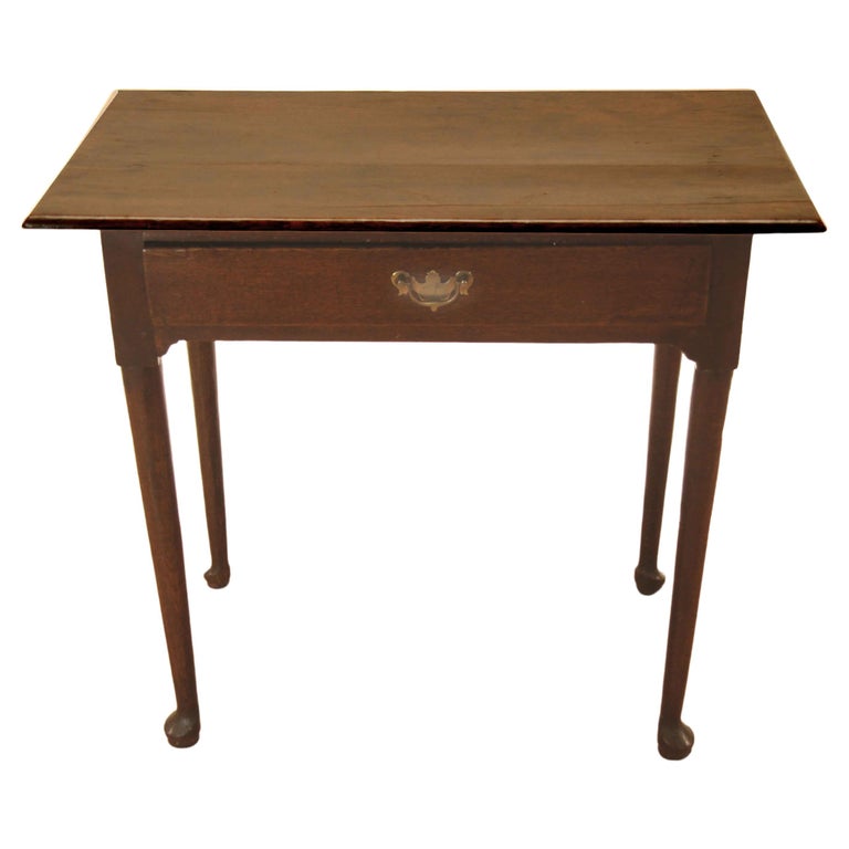 Period Queen Anne Oak Side Table For Sale at 1stDibs