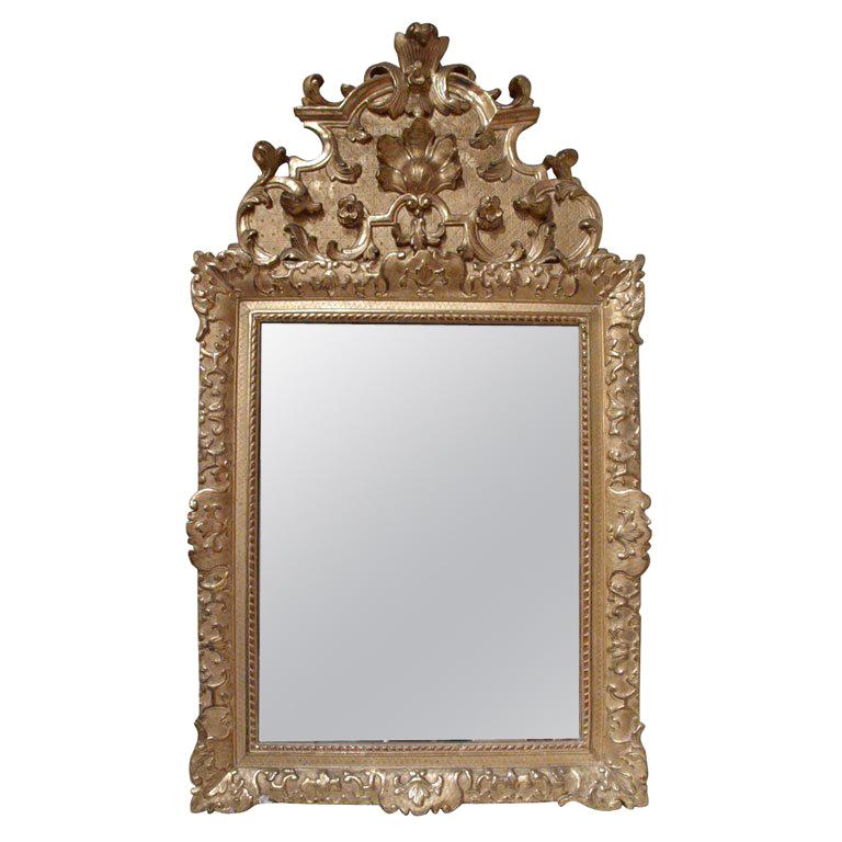 Period Regence Gilt Wood Mirror For Sale