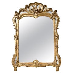 Antique Period Regence Gilt Wood Mirror