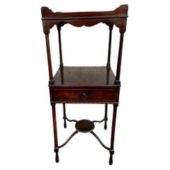 Period Regency 3-Tier Antique Wood Stand Side Table