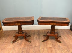 Period Regency Card Tables Games Brass Inlay 1810
